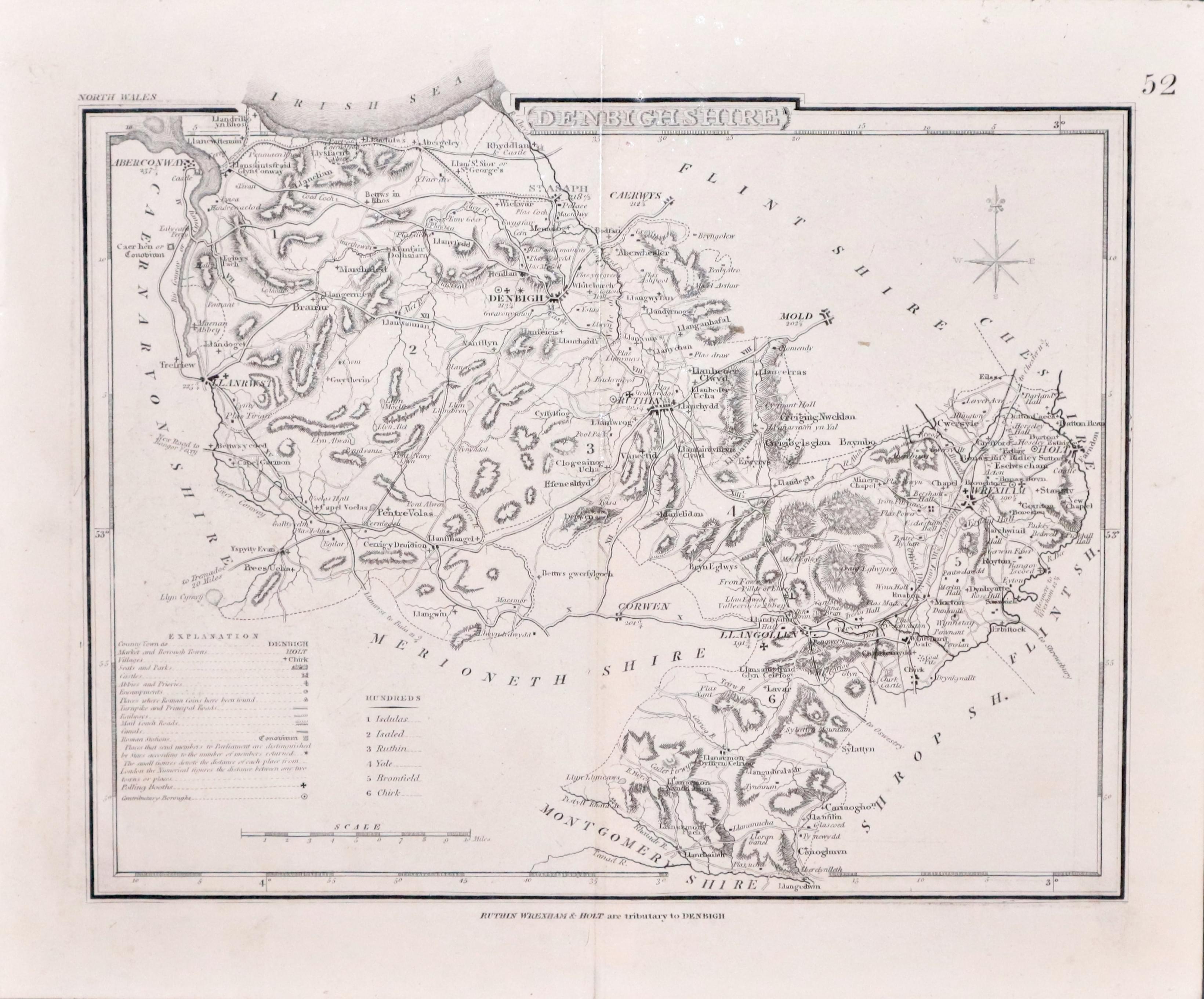 Map of Denbighshire Joshua Archer c.1840
