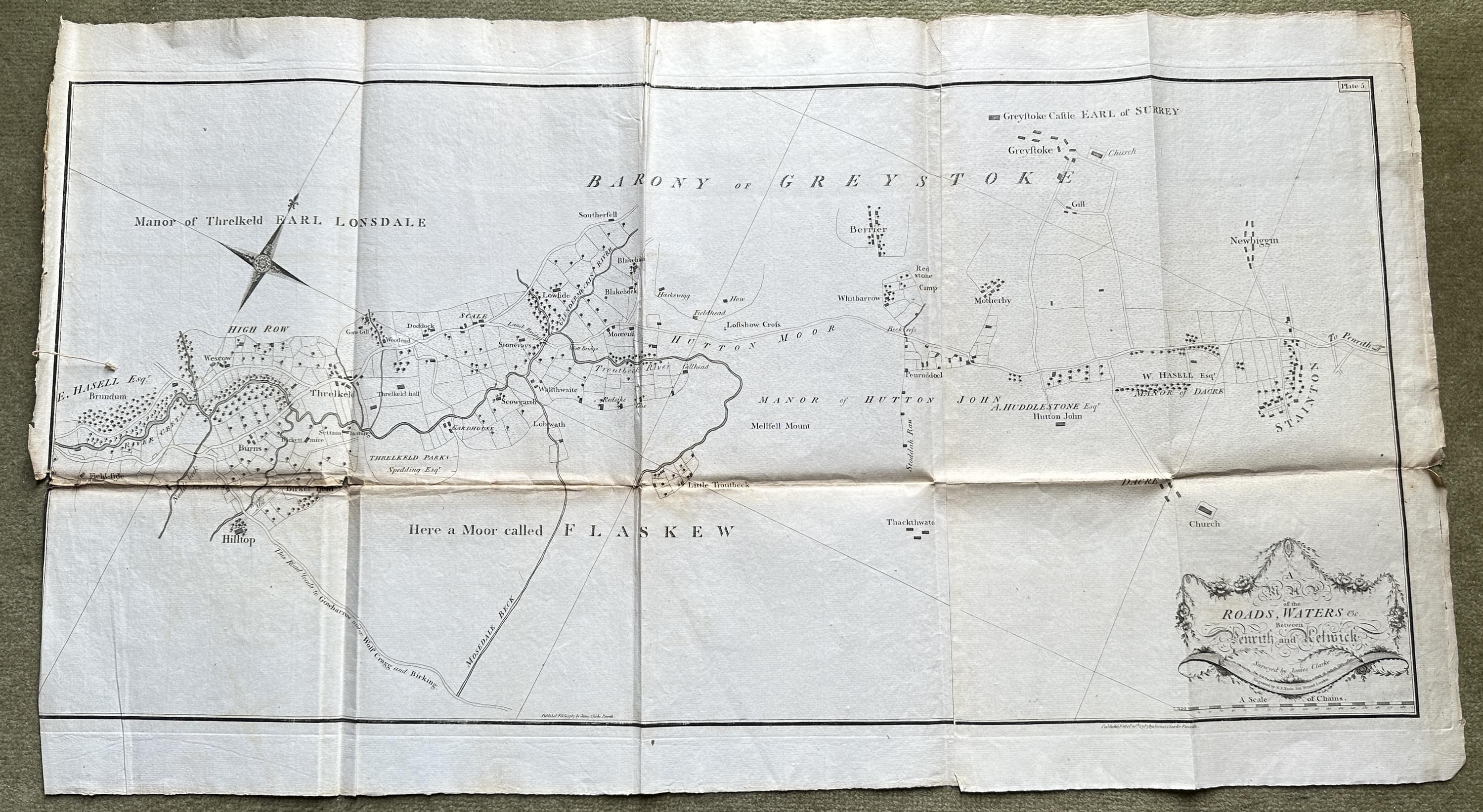 Roads between Penrigh and Keswick, James Clarke 1793  Roads between Penrigh and Keswick, James Clarke 1793