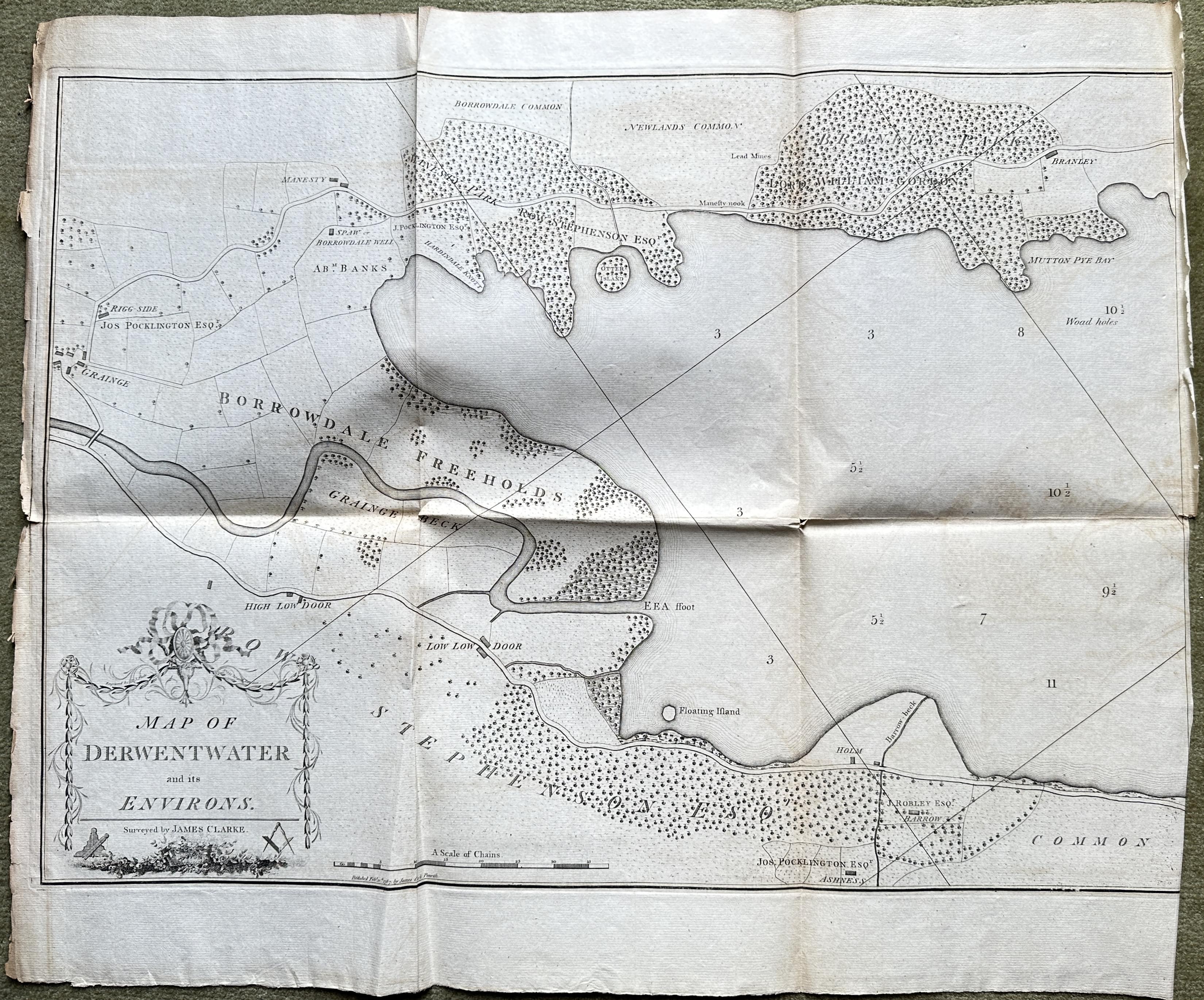 Derwentwater by James Clarke 1793  Derwentwater by James Clarke 1793