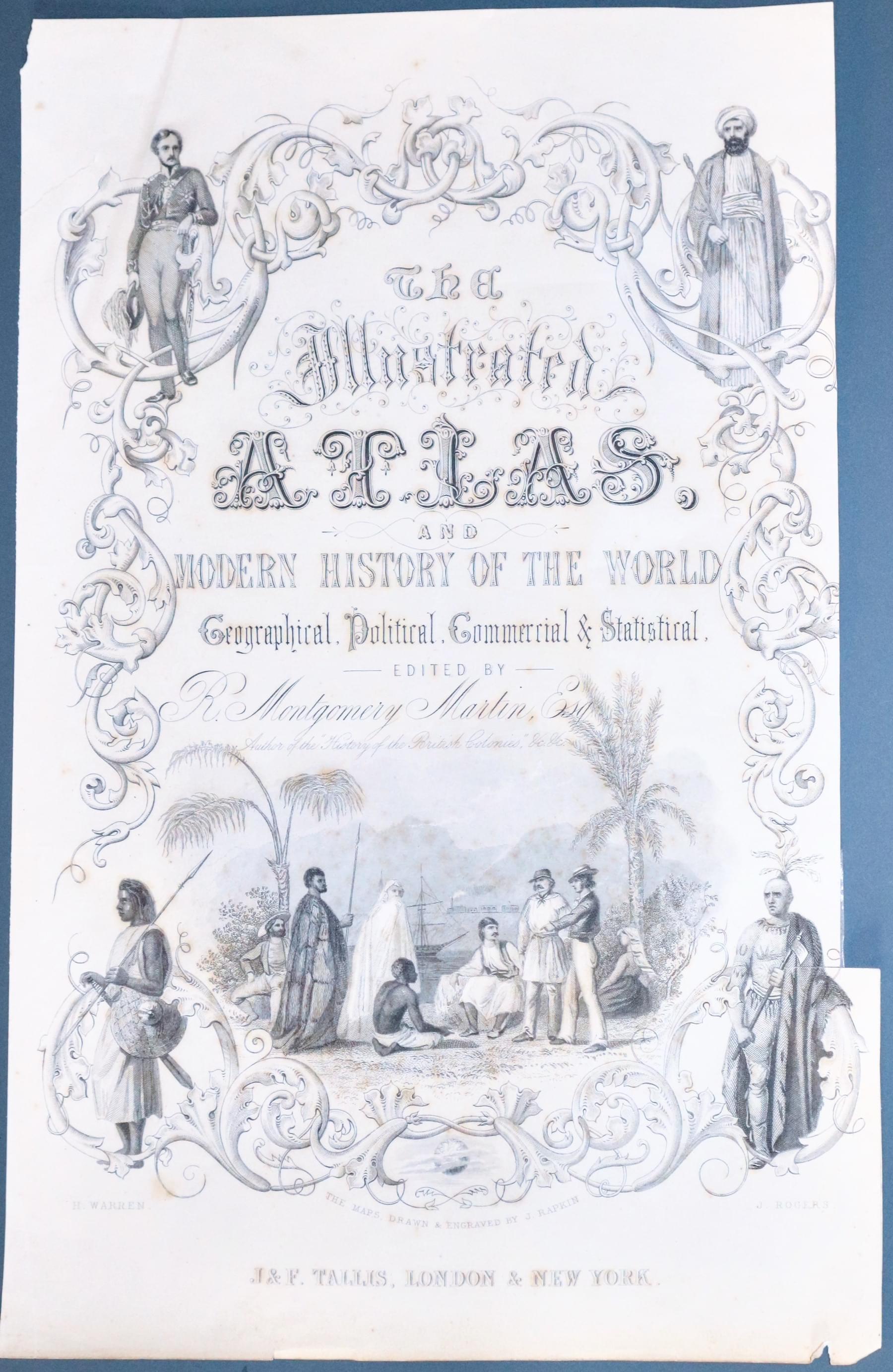 Illustrated Atlas, Tallis Title Page 1851  Illustrated Atlas, Tallis Title Page 1851