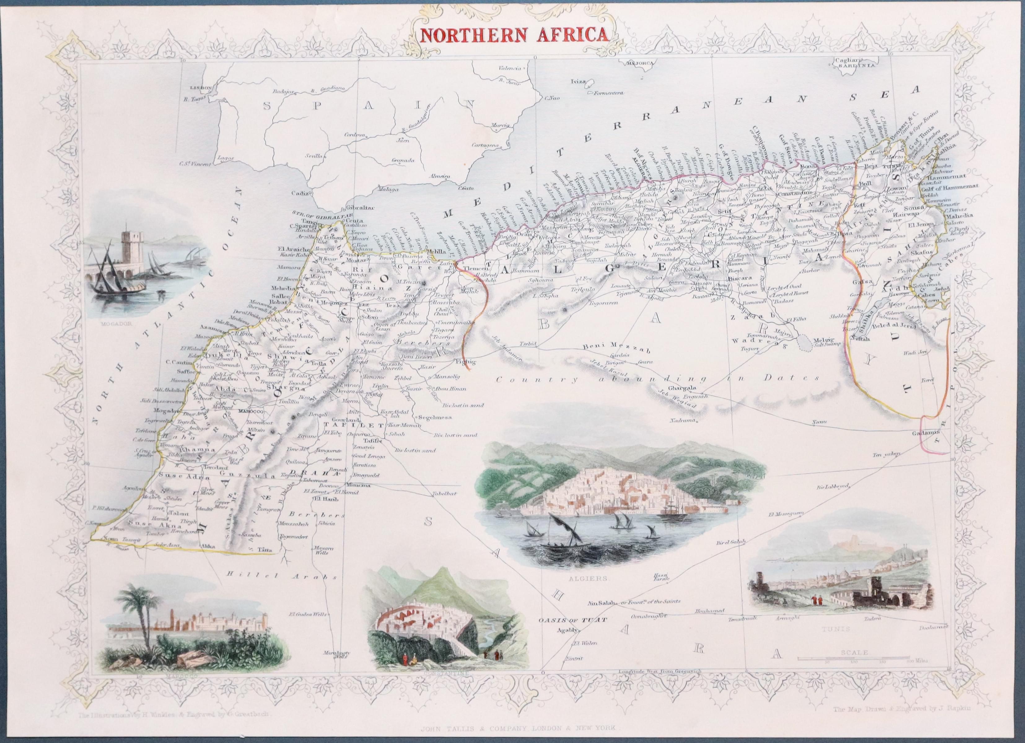 Map of Northern Africa by John Tallis c.1851  Map of Northern Africa by John Tallis c.1851