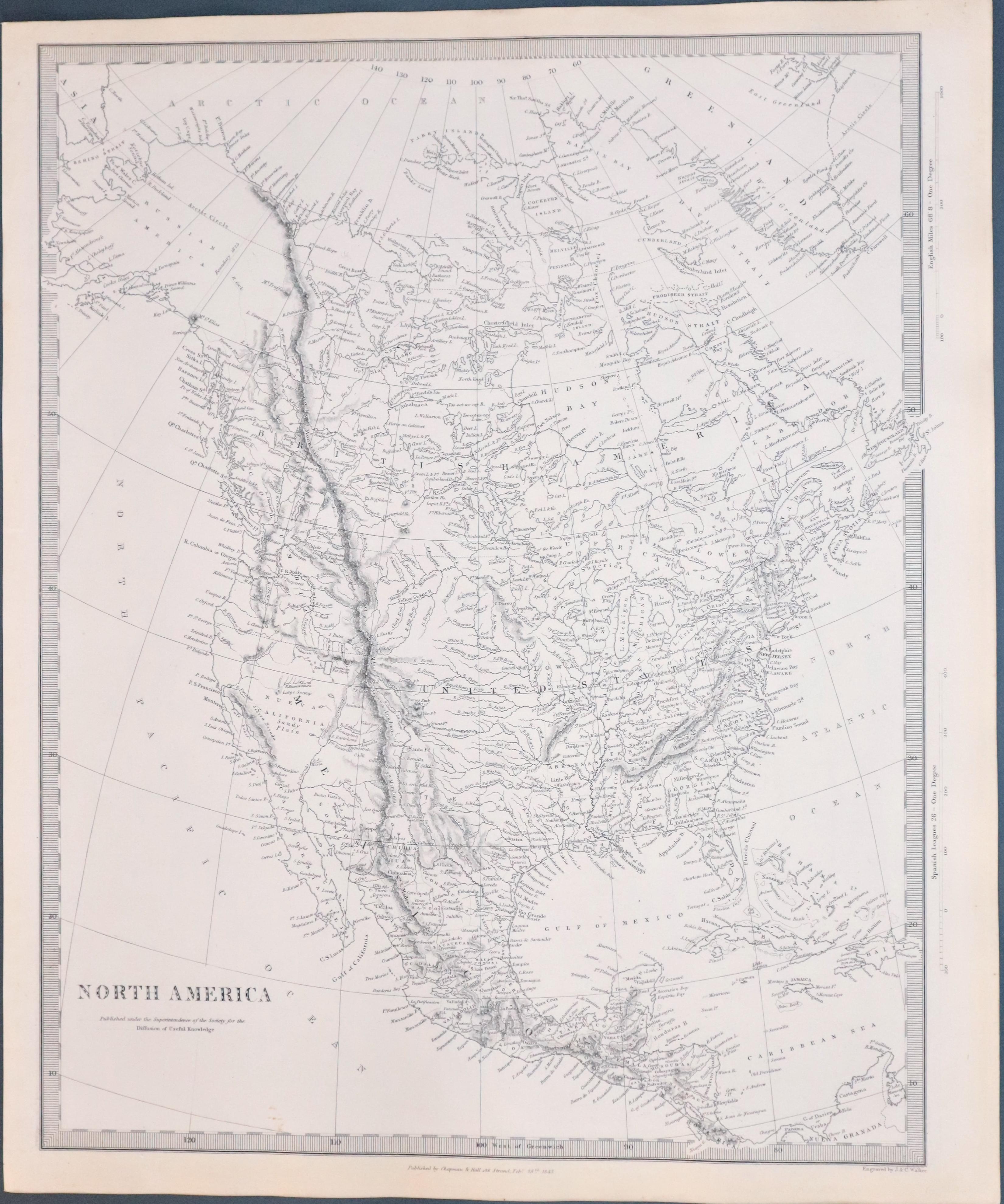 Map of North America by S.D.U.K. 1844