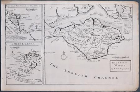 Isle of Wight, Holy Island and Scilly Isles, Herman Moll 1724
