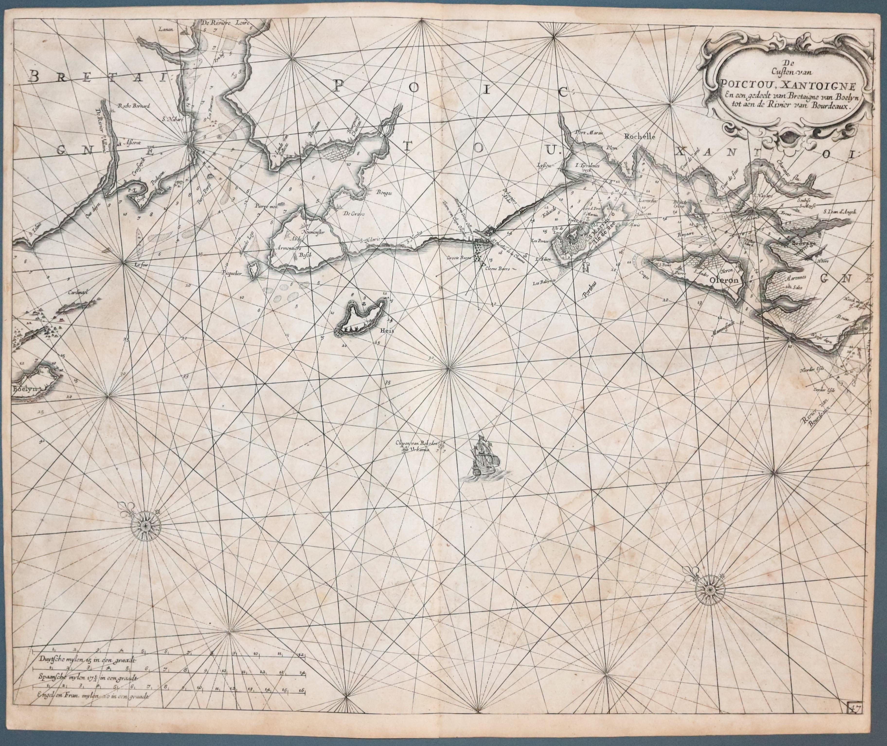 Chart of the coast from River Loire to Olerson, Pieter Good 1676  Chart of the coast from River Loire to Olerson, Pieter Good 1676