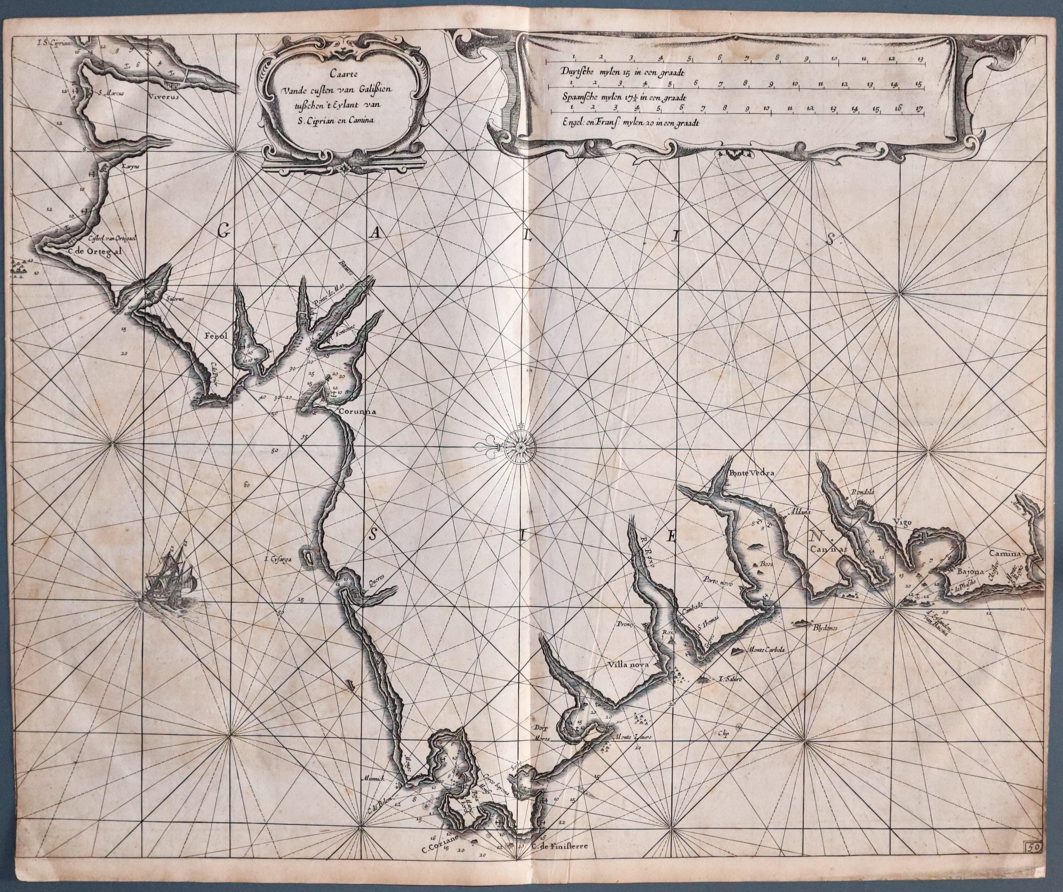 Coast of Galicia, Pieter Goos, 1676  Coast of Galicia, Pieter Goos, 1676