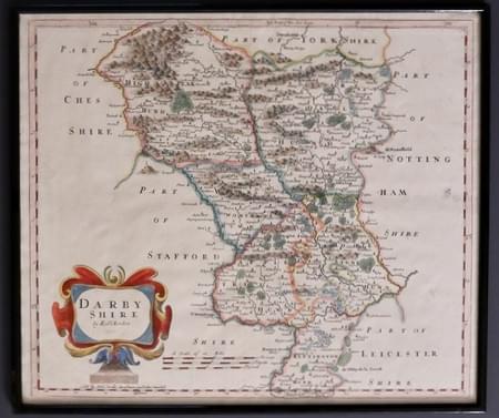Derbyshire , Robert Morden Original map circa 1722