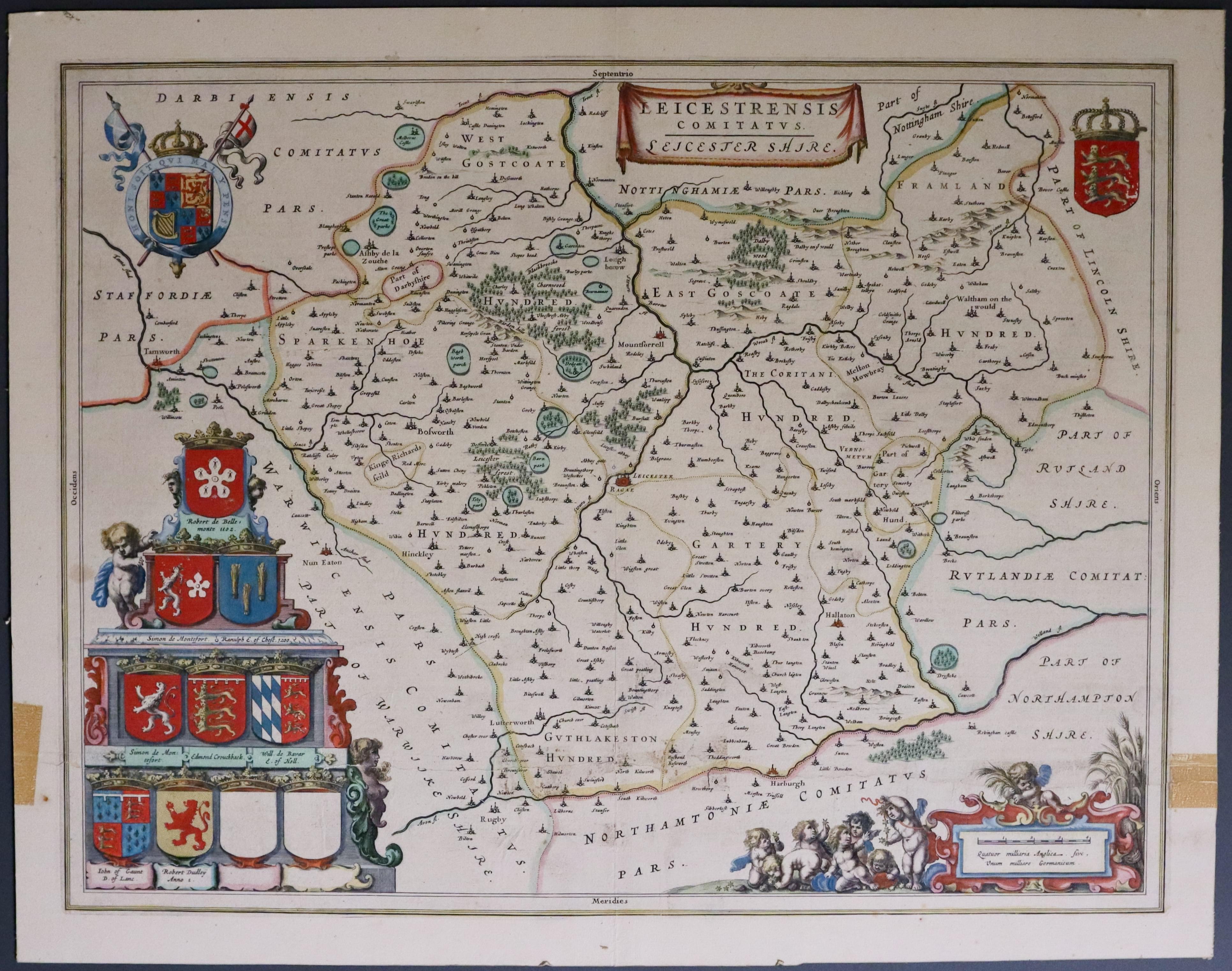 Leicestershire, joan Blaeu c.1650  Leicestershire, joan Blaeu c.1650