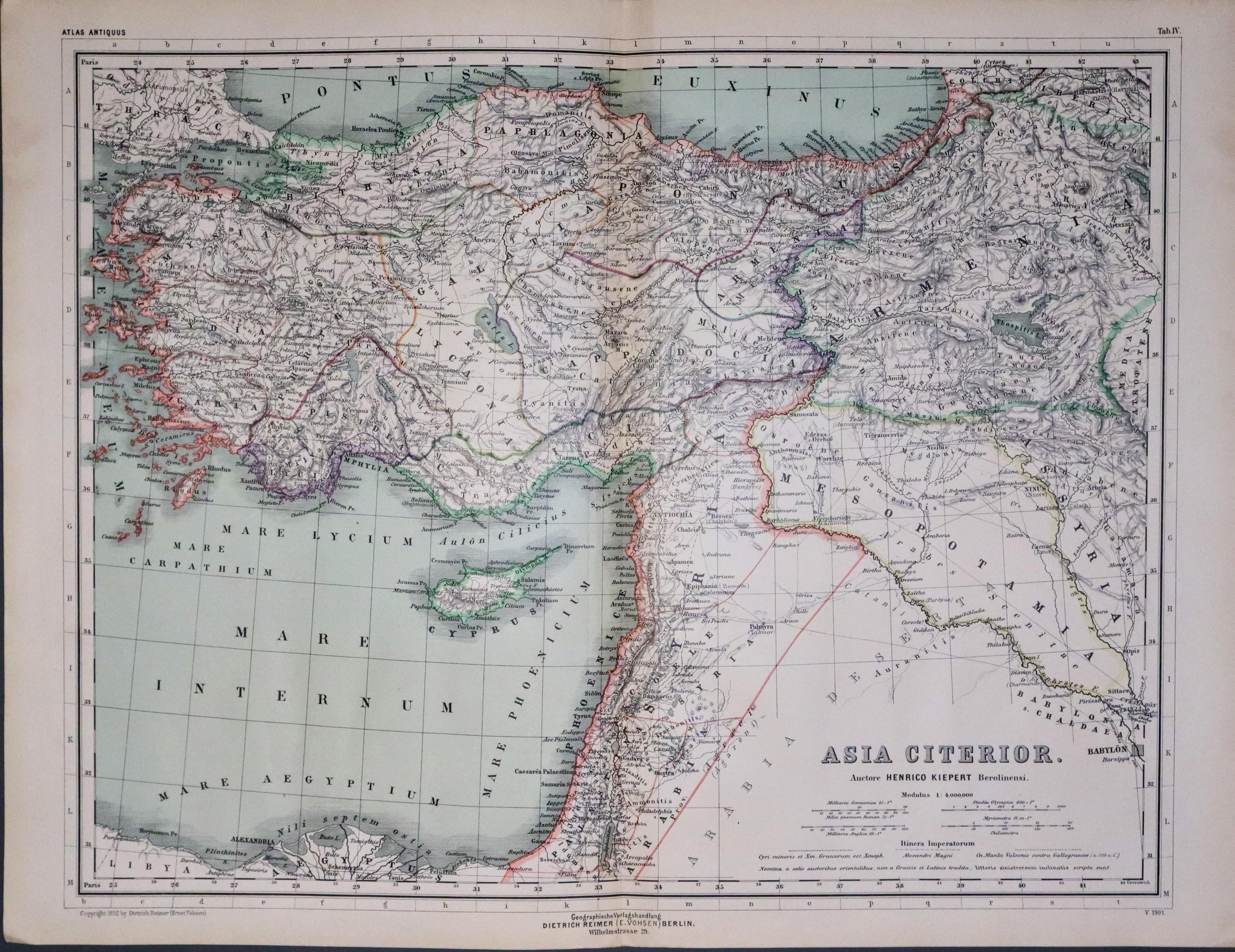 Turkey in Ancient Times, Dr. Henry Kiepert c.1902