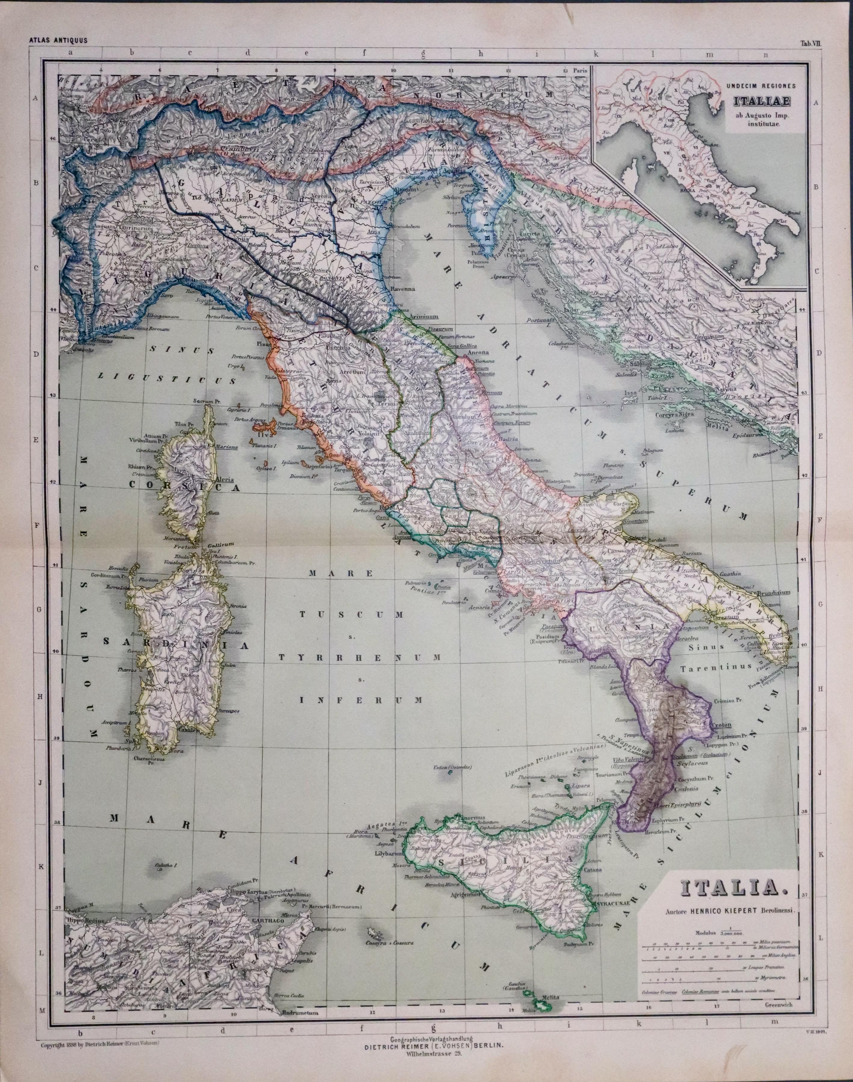 Italy in Ancient Times, Dr. Henry Kiepert  Italy in Ancient Times, Dr. Henry Kiepert