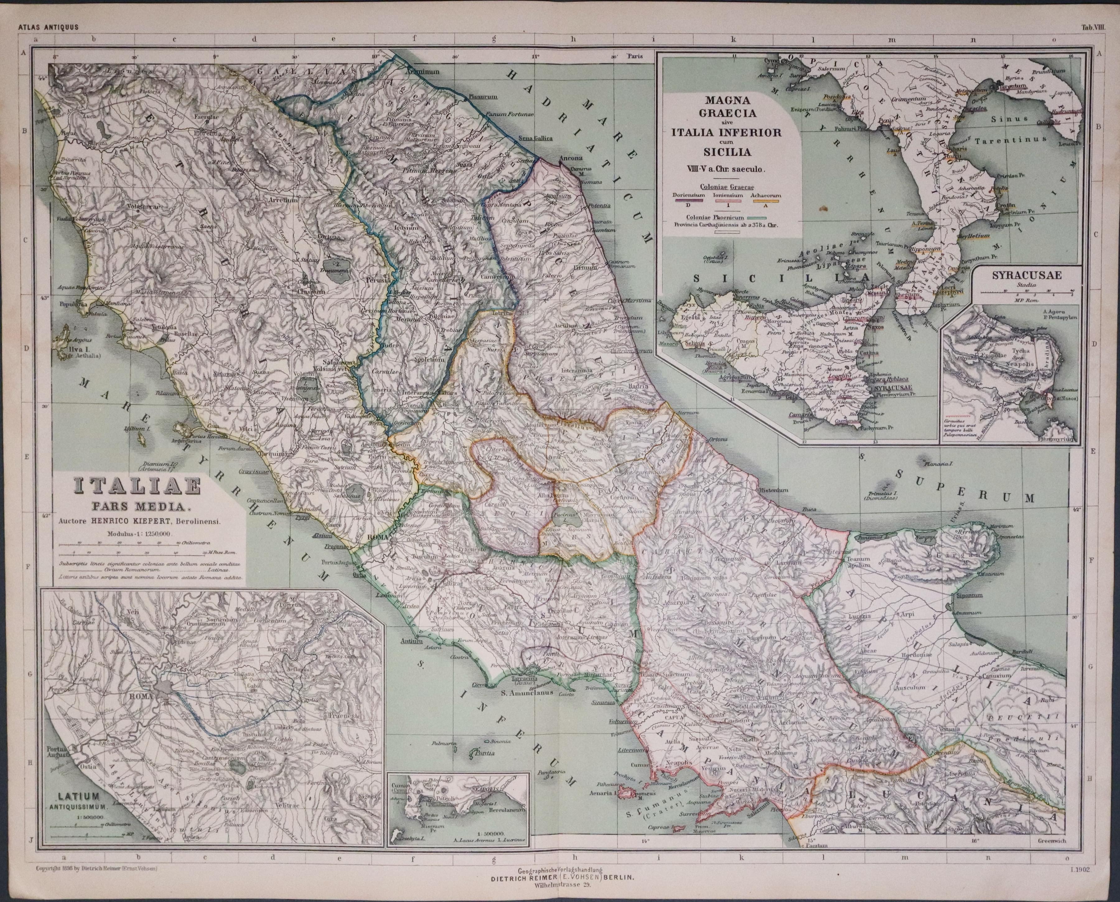 Central Italy in Ancient Times, Dr. Henry Kiepert  Central Italy in Ancient Times, Dr. Henry Kiepert