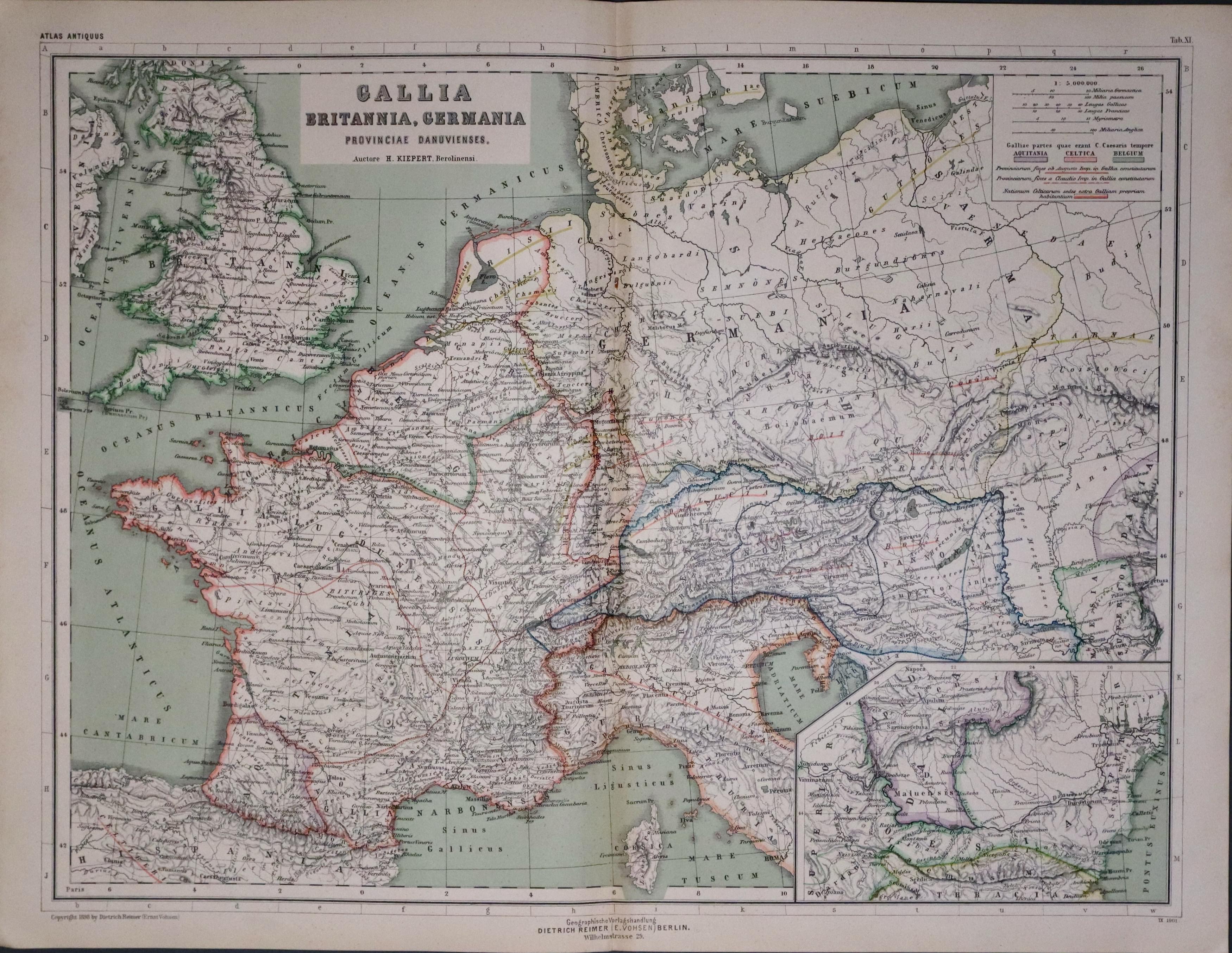 England, France & Germany by Dr. Henry Kiepert c.1902  England, France & Germany by Dr. Henry Kiepert c.1902