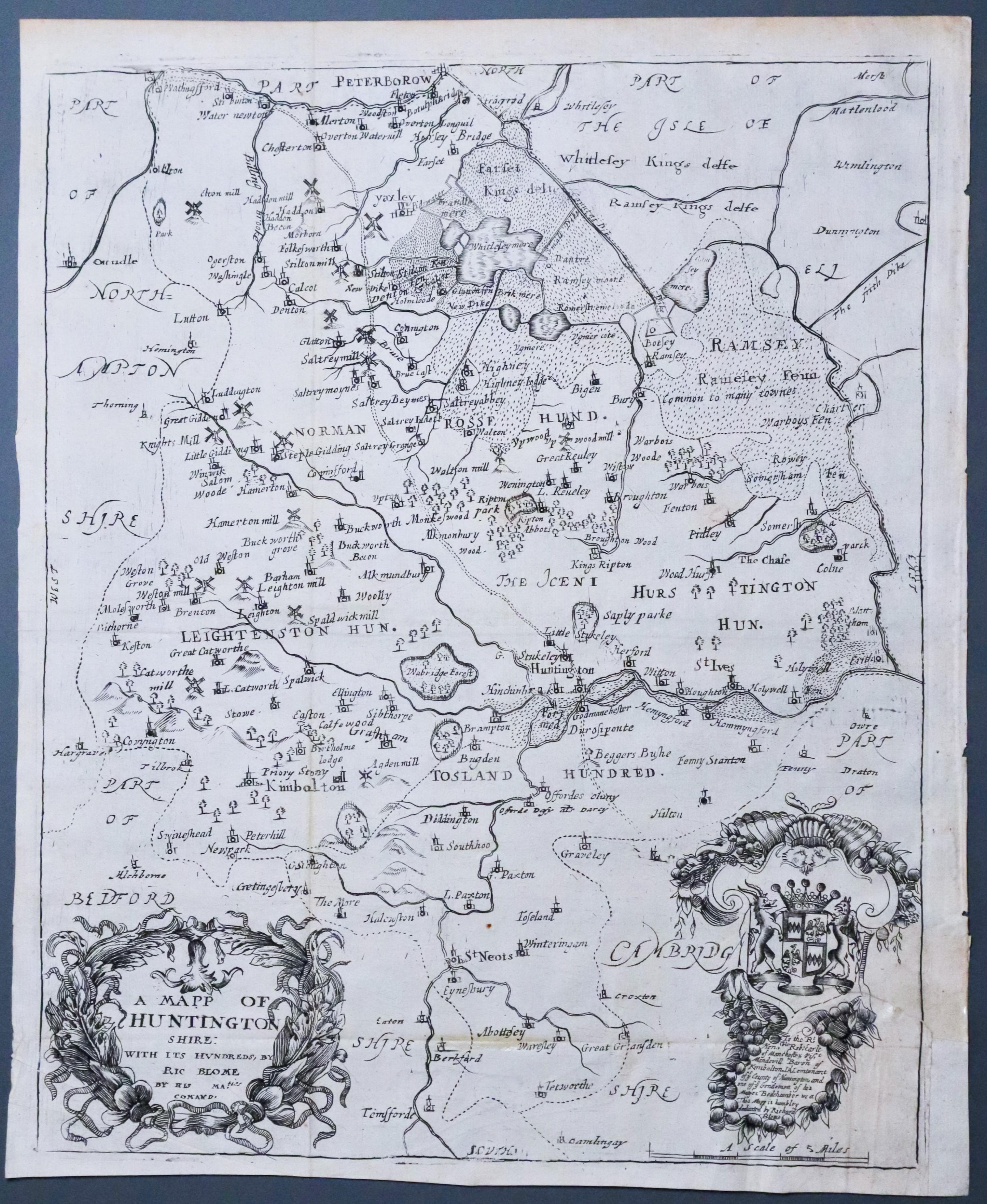 Huntingdonshire, Richard Blome 1673  Huntingdonshire, Richard Blome 1673