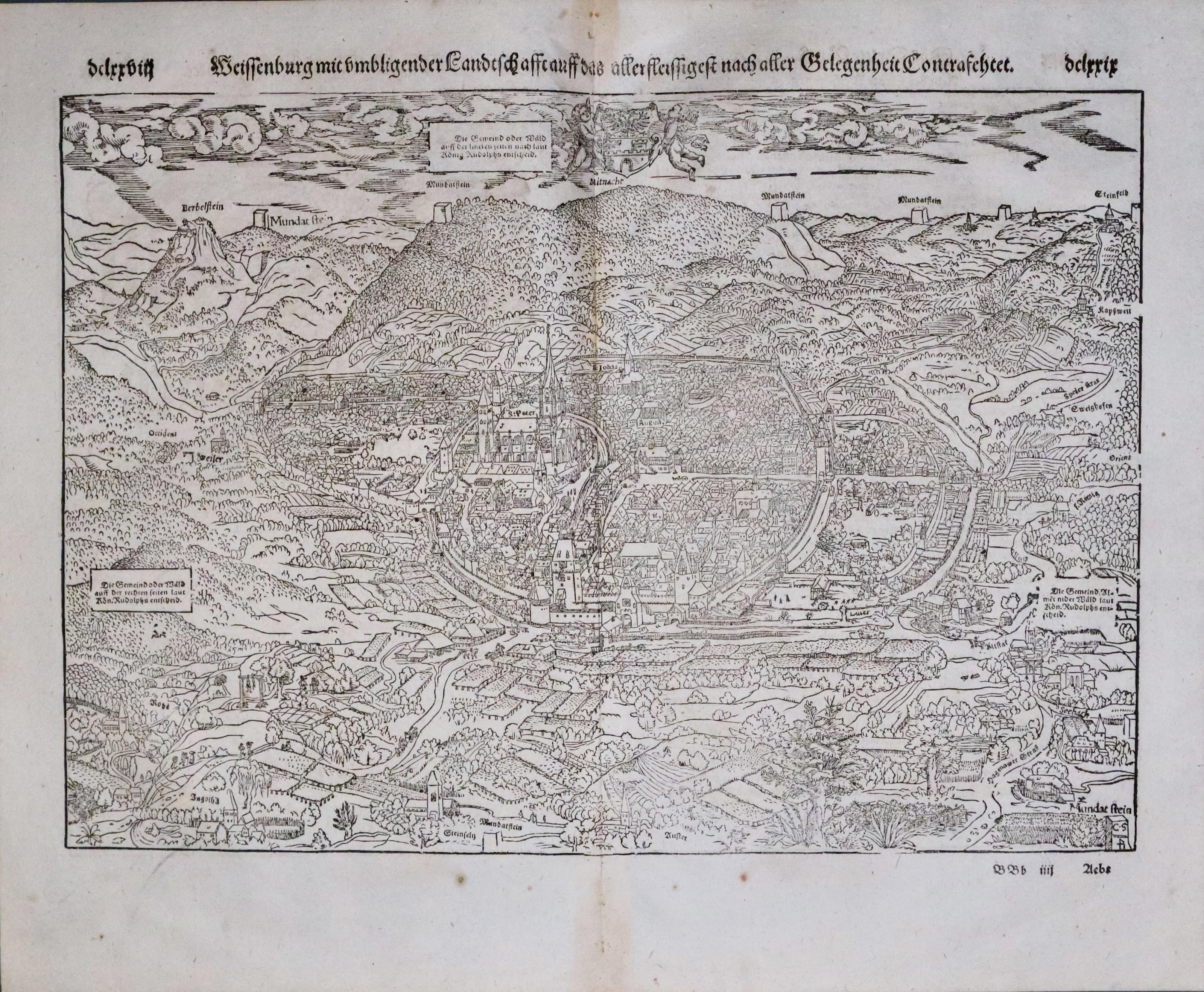 Weissenburg, Alsace, Sebastian Munster 1598  Weissenburg, Alsace, Sebastian Munster 1598