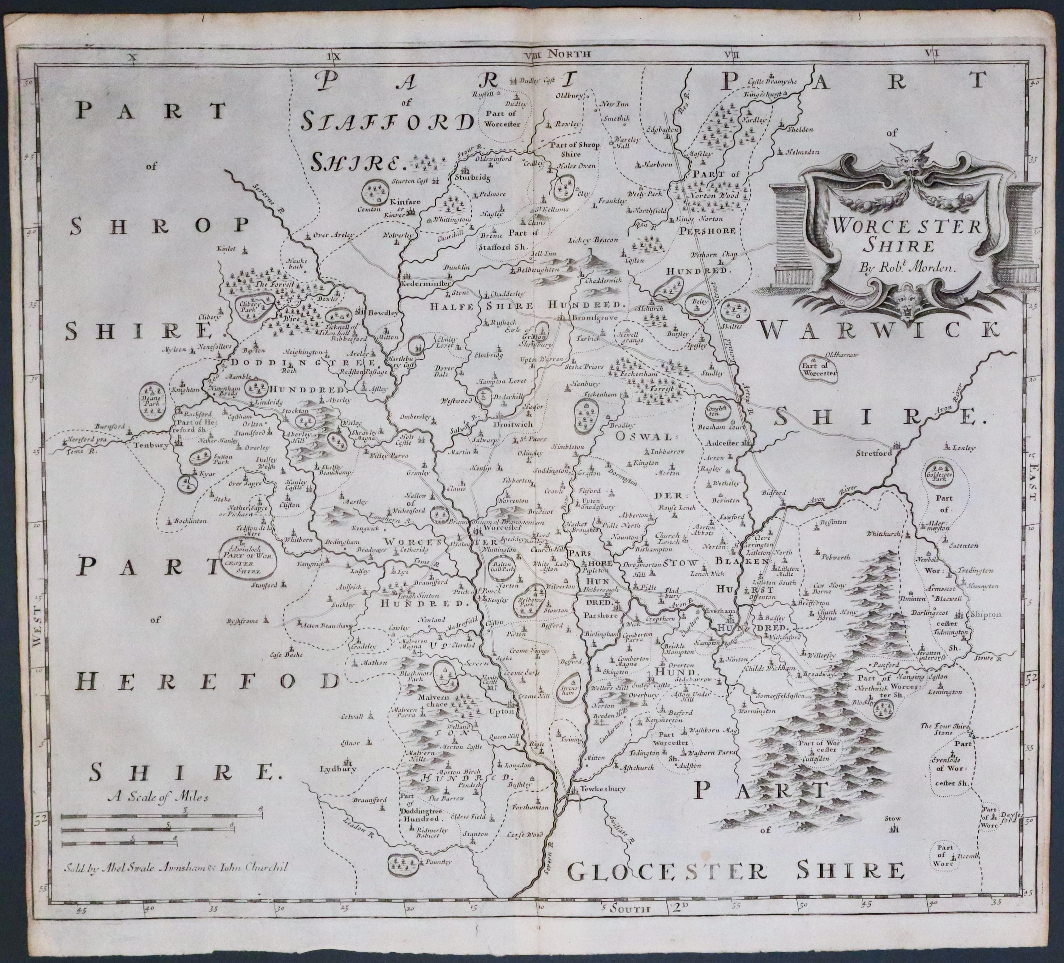 Worcestershire, Robert Morden 1695  Worcestershire, Robert Morden 1695