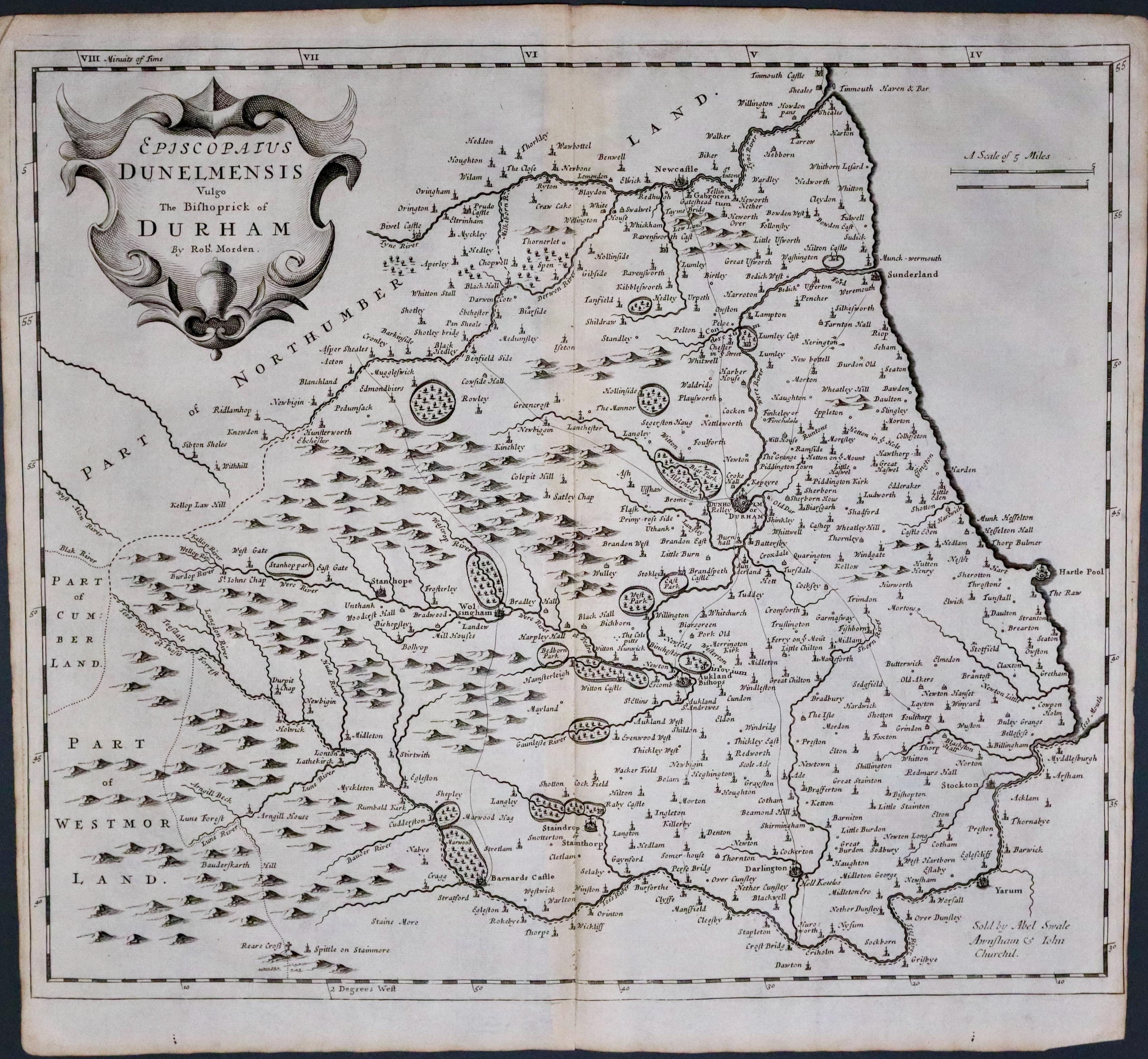 County Durham, Robert Morden 1695  County Durham, Robert Morden 1695