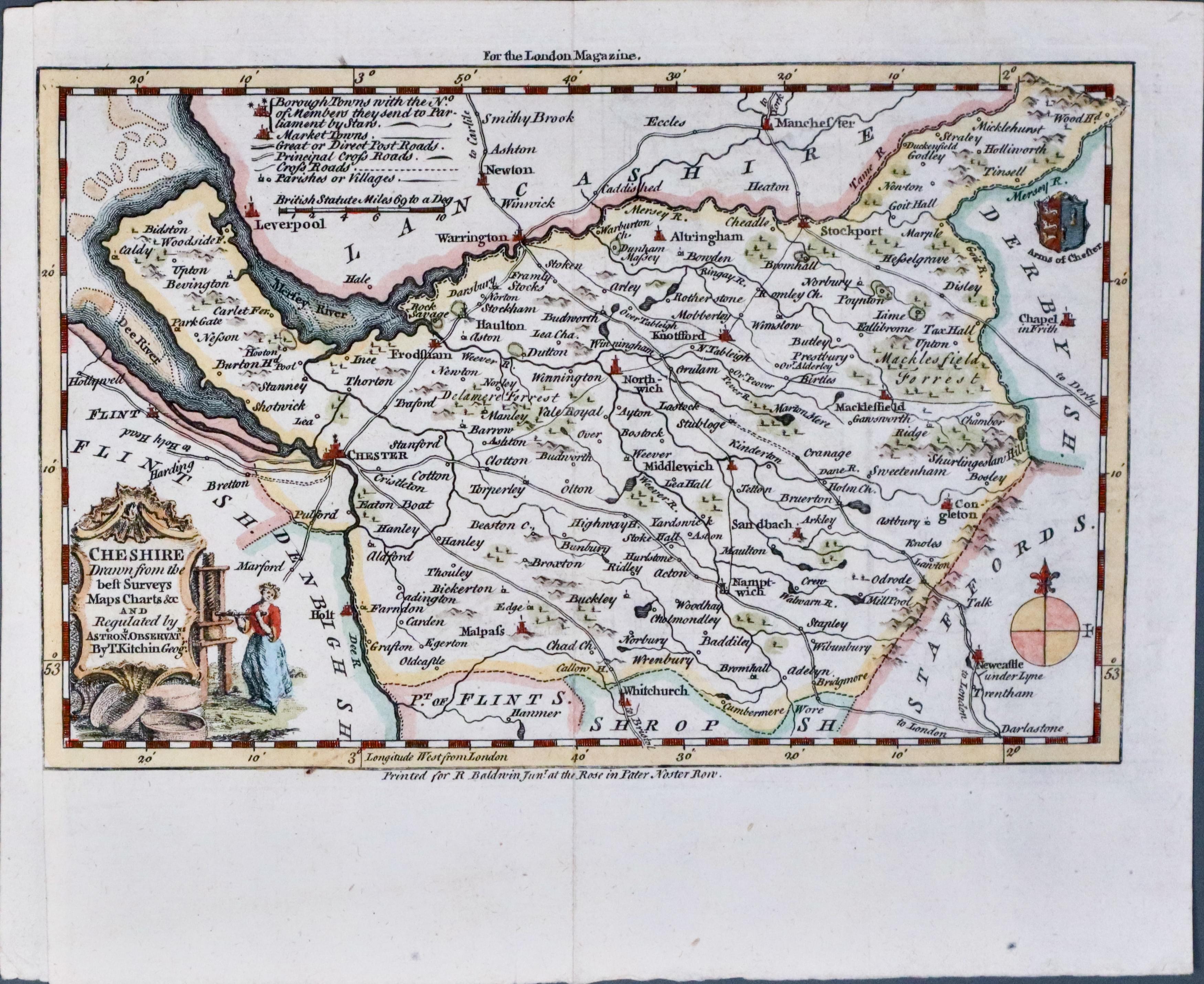 Cheshire by Thomas Kitchin 1750