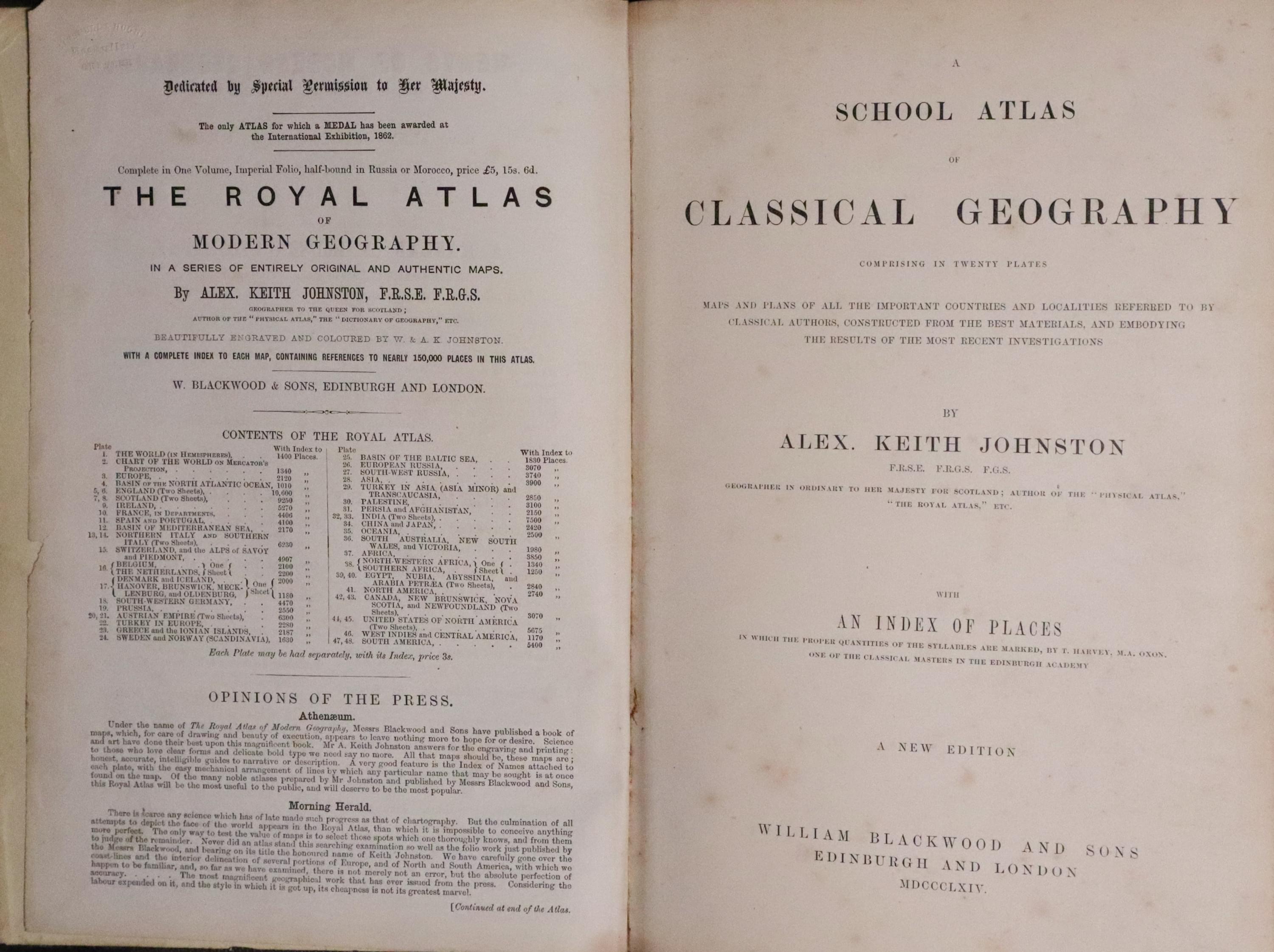 School Atlas of Classical Geography 1861