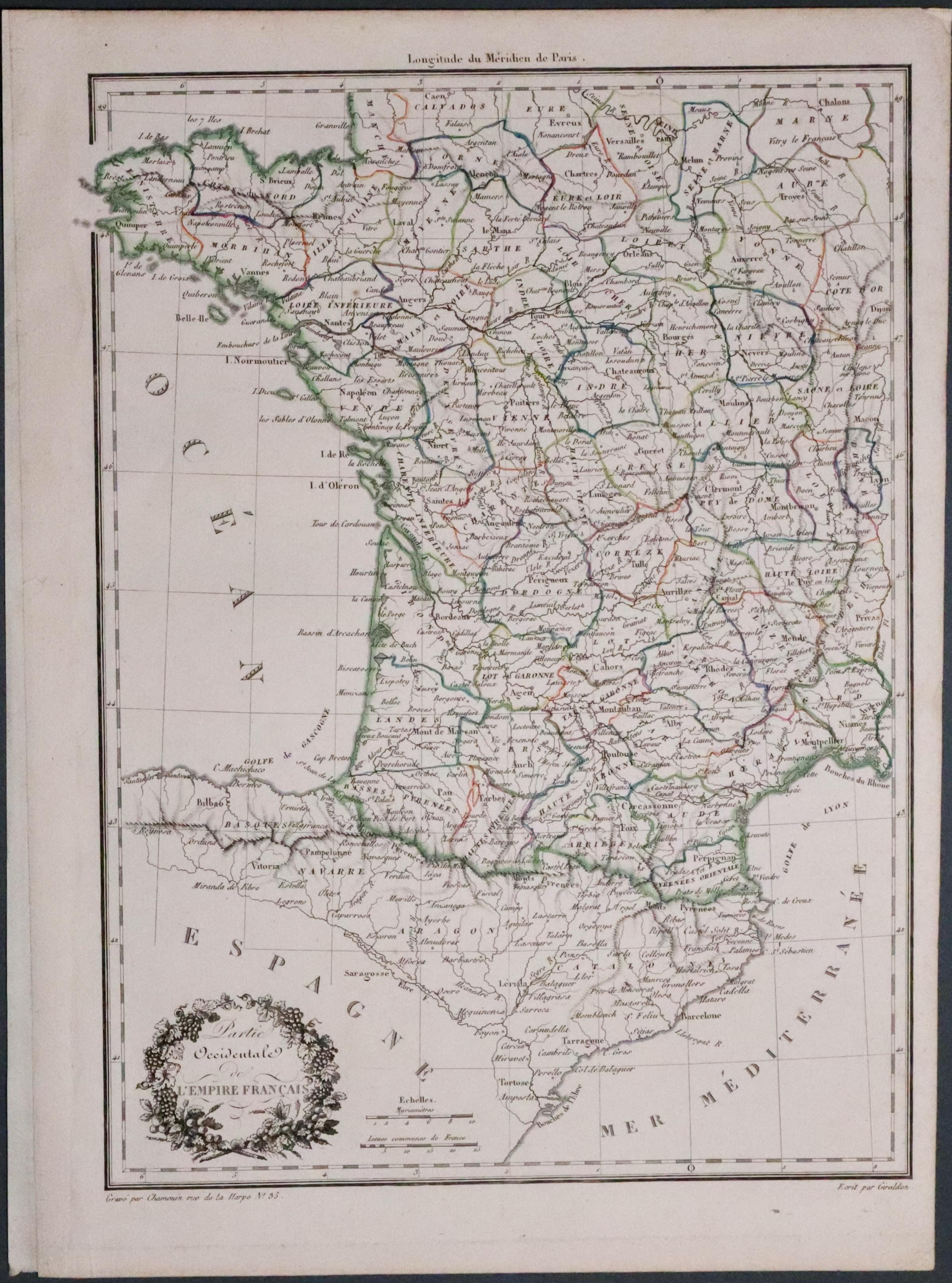 Southern France Conrad Malt-Brun 1812  Southern France Conrad Malt-Brun 1812