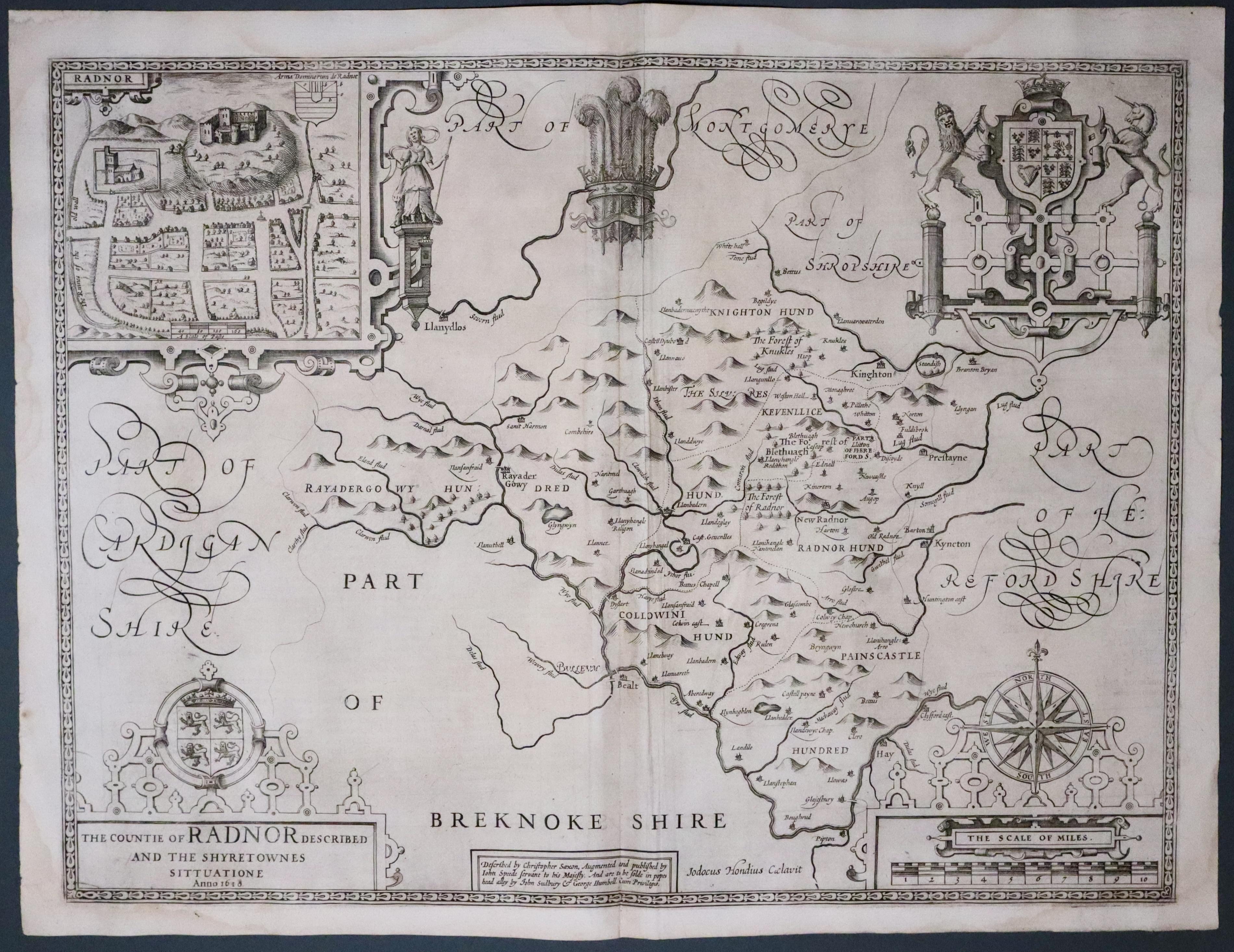 Radnorshire by John Speed 1646