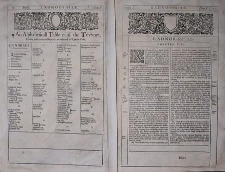 Text on verso of Radnorshire by John Speed 1646