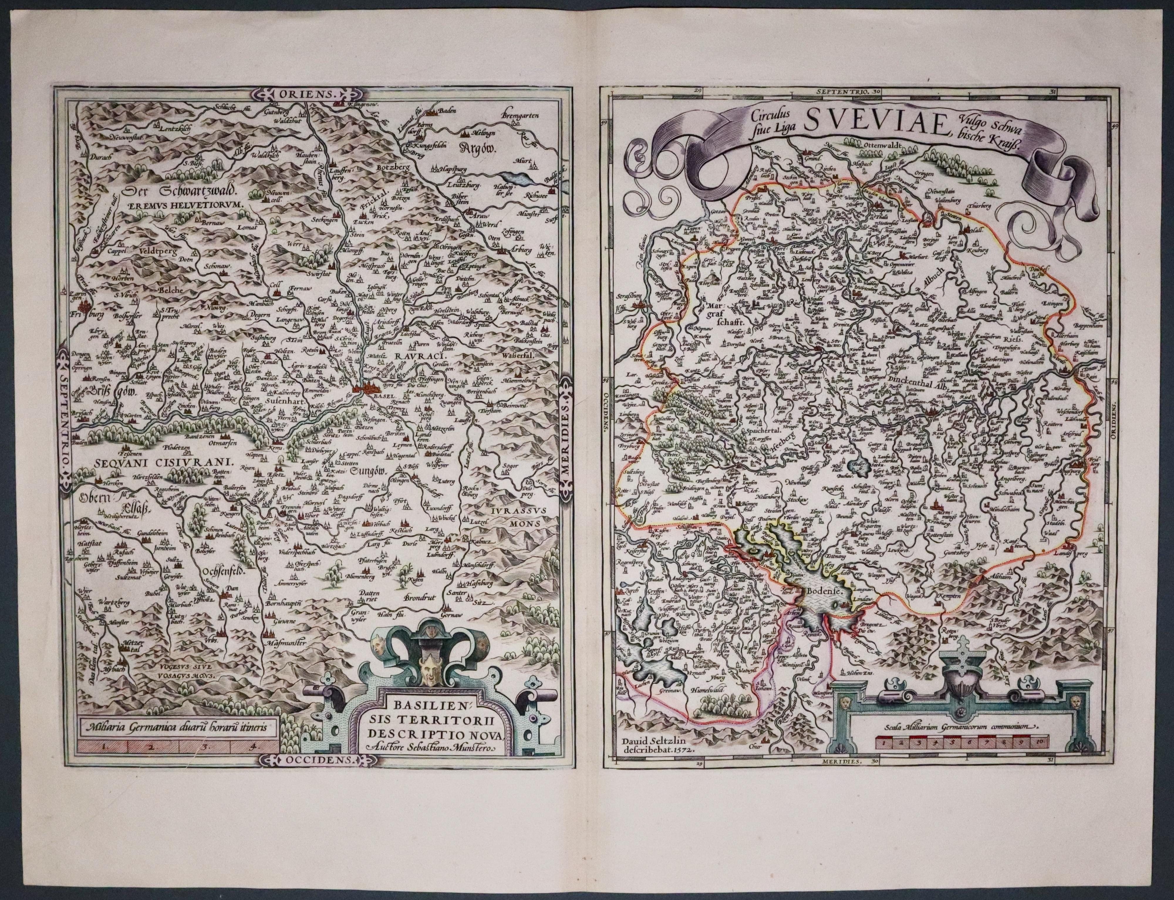 Basel and Swabia, Abraham Ortelius 1595  Basel and Swabia, Abraham Ortelius 1595