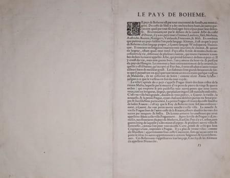 French Text for Bohemia map by Ortelius c.1598