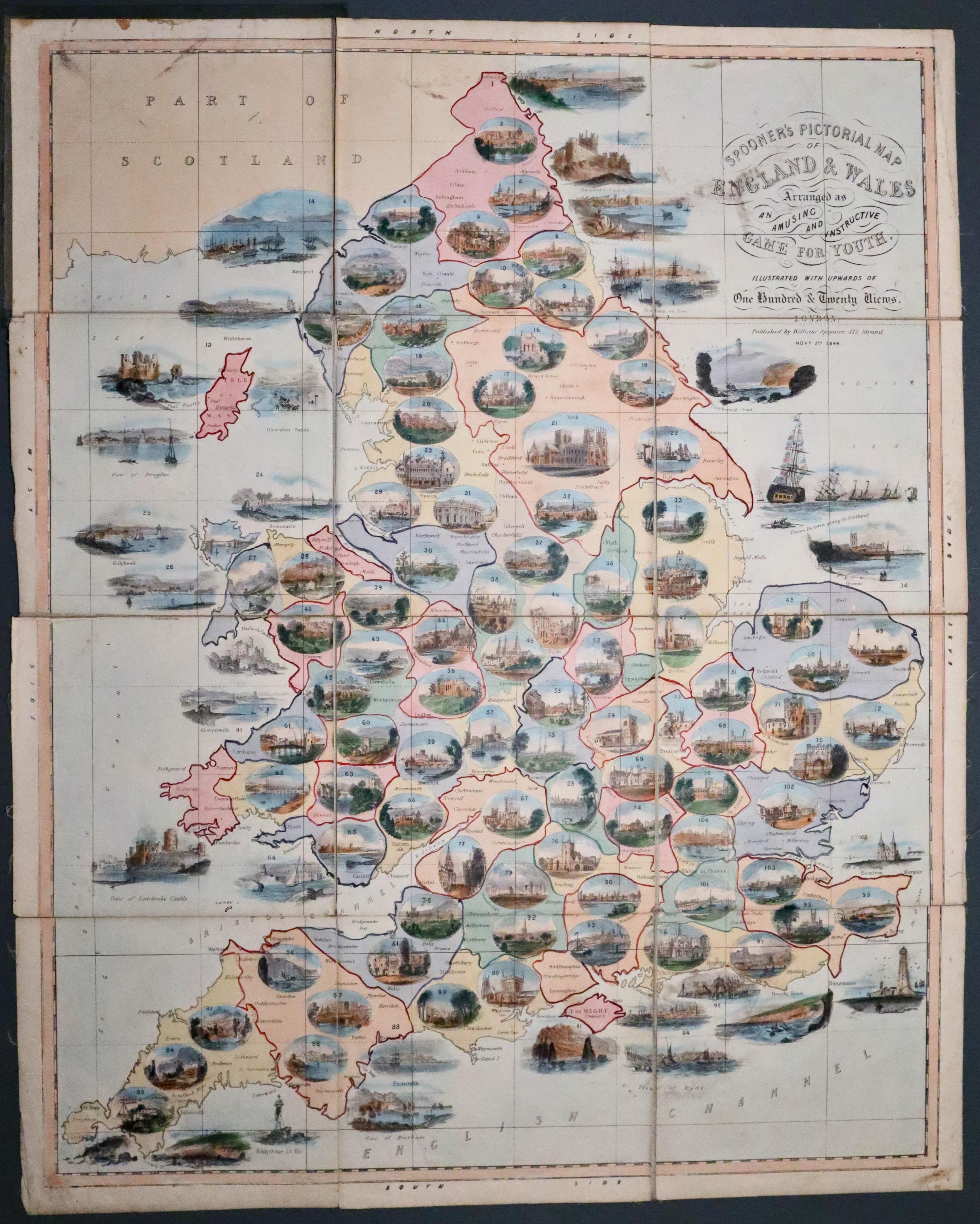 Spooners Pictorial Map of England and Wales 1844