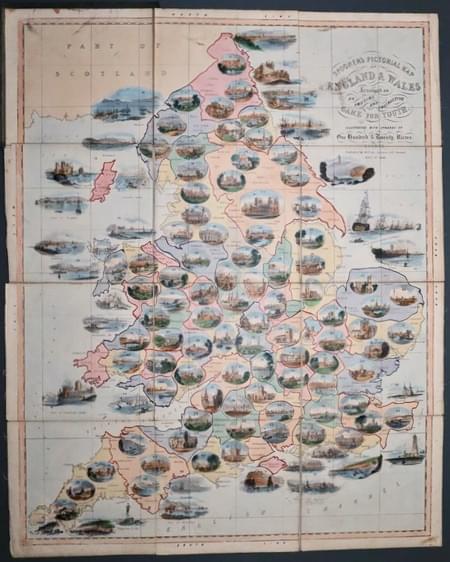 Spooners Pictorial Map of England and Wales 1844