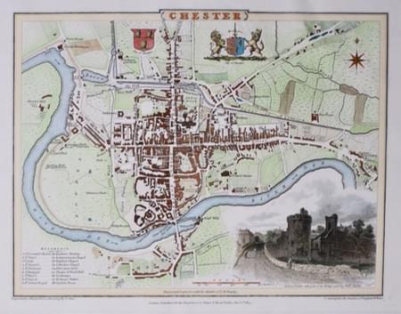 Town plan of Chester by Colke & Roer published in 1810