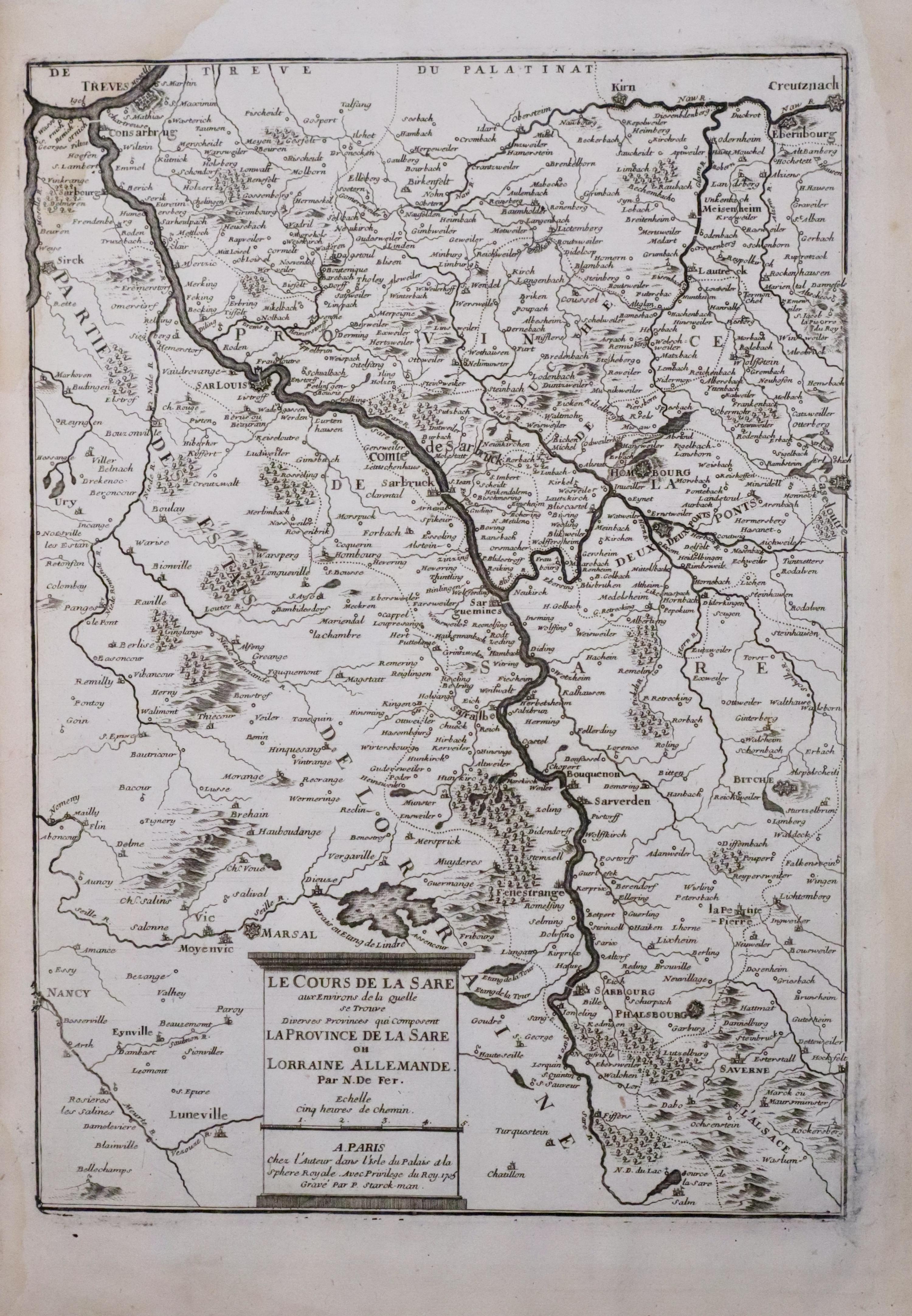 The Course of the River Saar, Nicolas de Fer 1705
