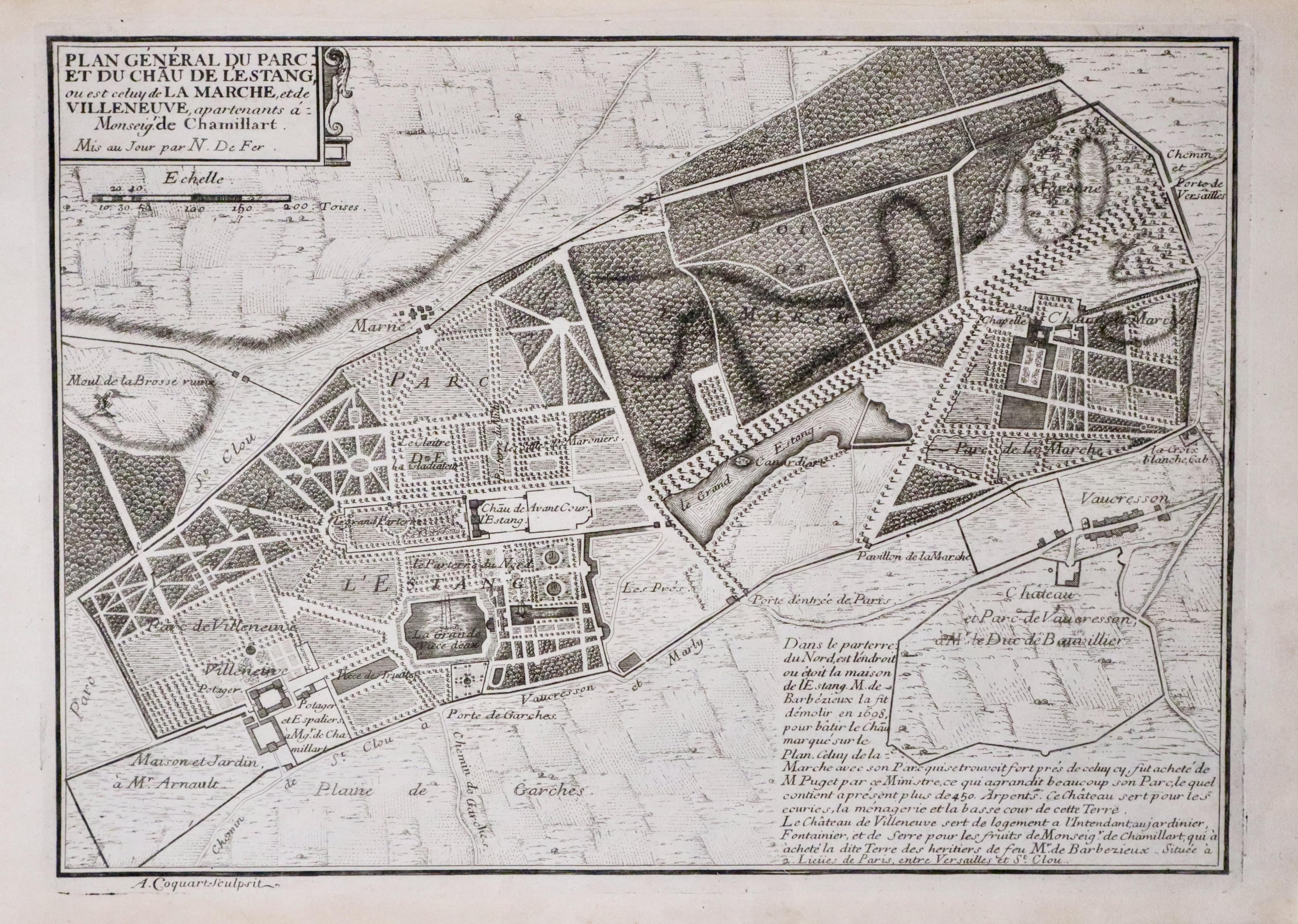 Chateau LeStang, Bordeaux, France Nicolas de Fer 1705  Chateau LeStang, Bordeaux, France Nicolas de Fer 1705