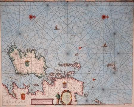 Chart of Ireland and part f the British Isles, Jacobz Theunitsz