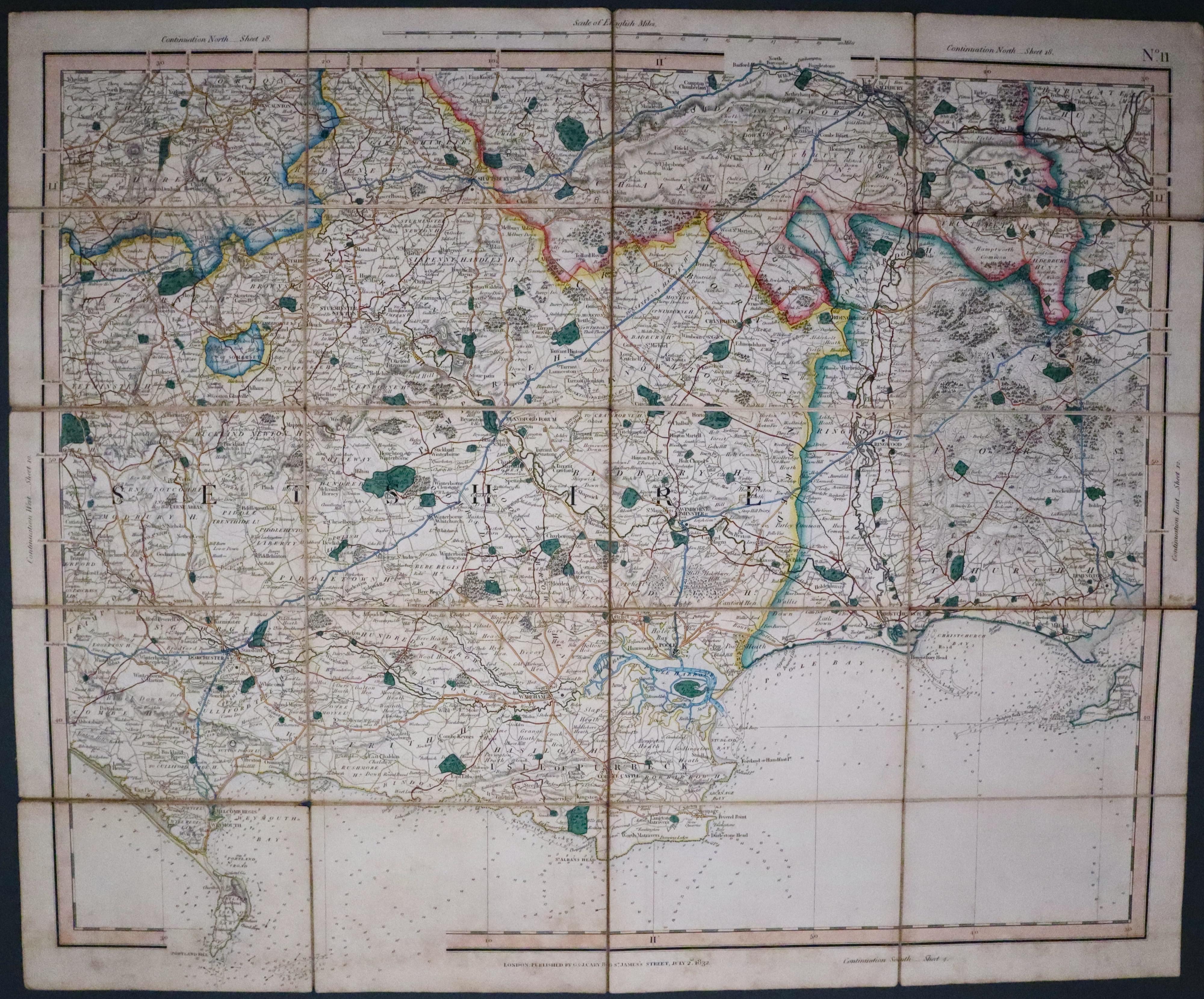 Plate II Dorset, Wiltshire and Hampshire George and John Cary 1832