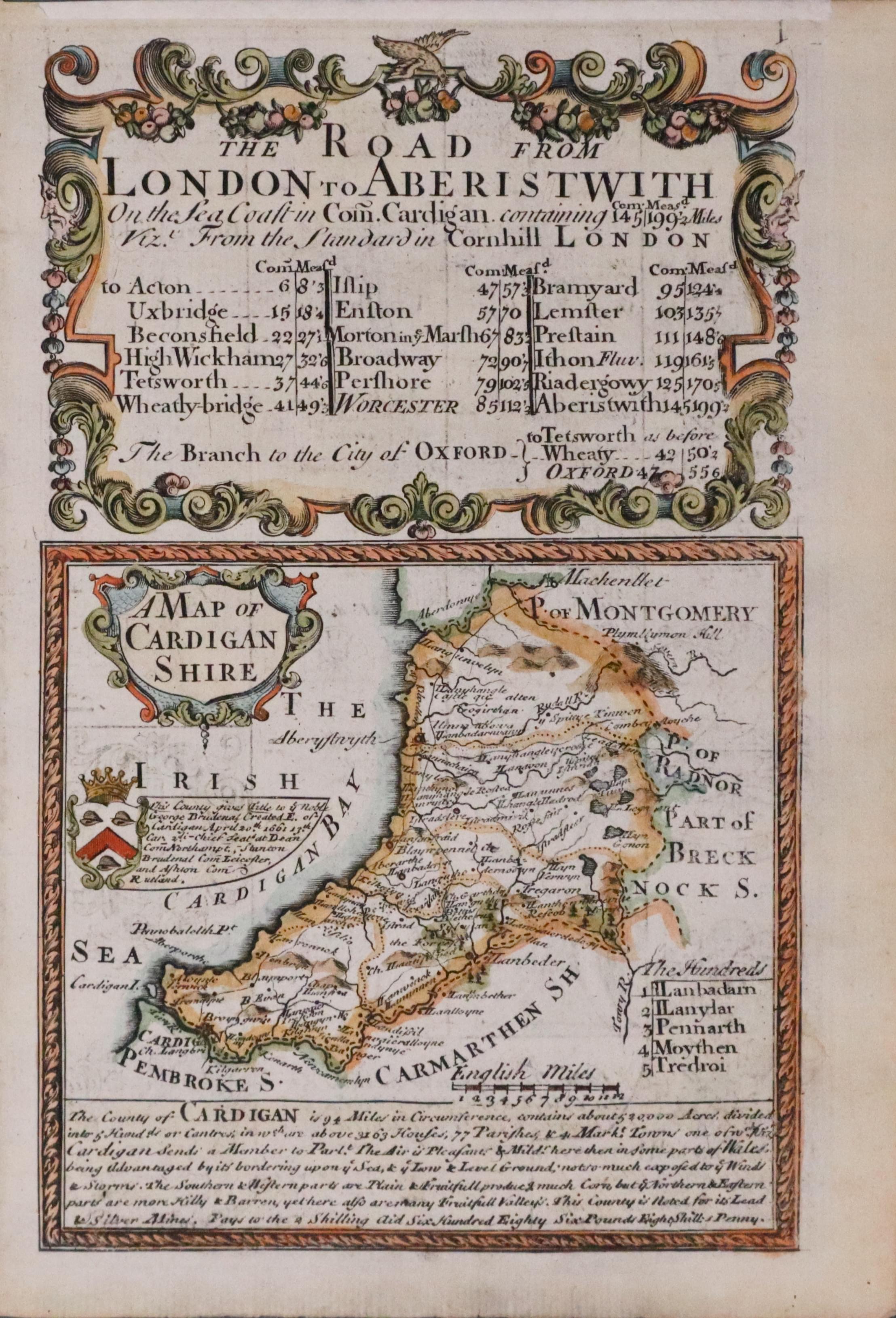 Cardiganshire, John Owen & Emanuel Bowen c.1730