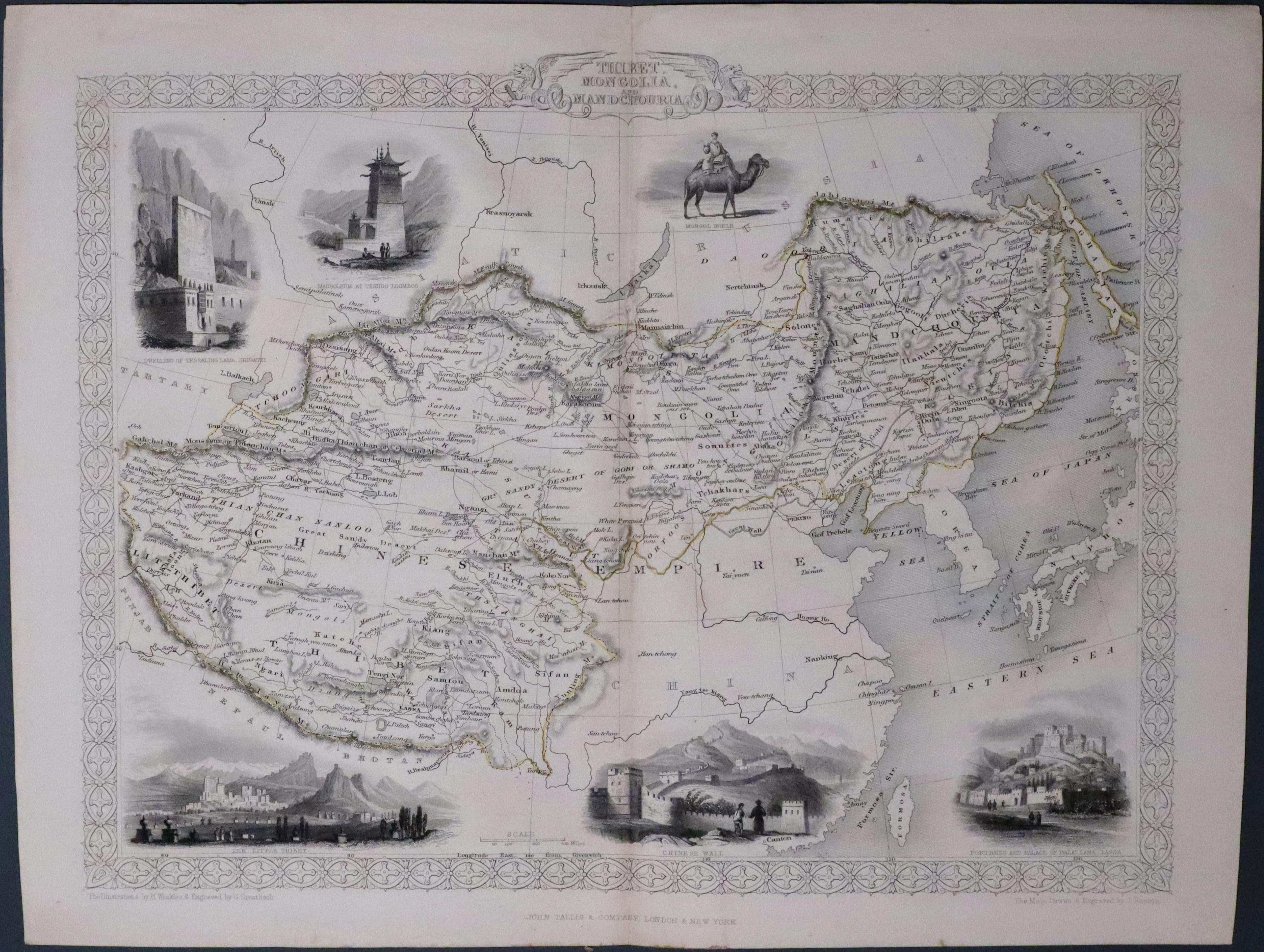 Tibet, Mongolia & Manchuria, John Tallis c.1851