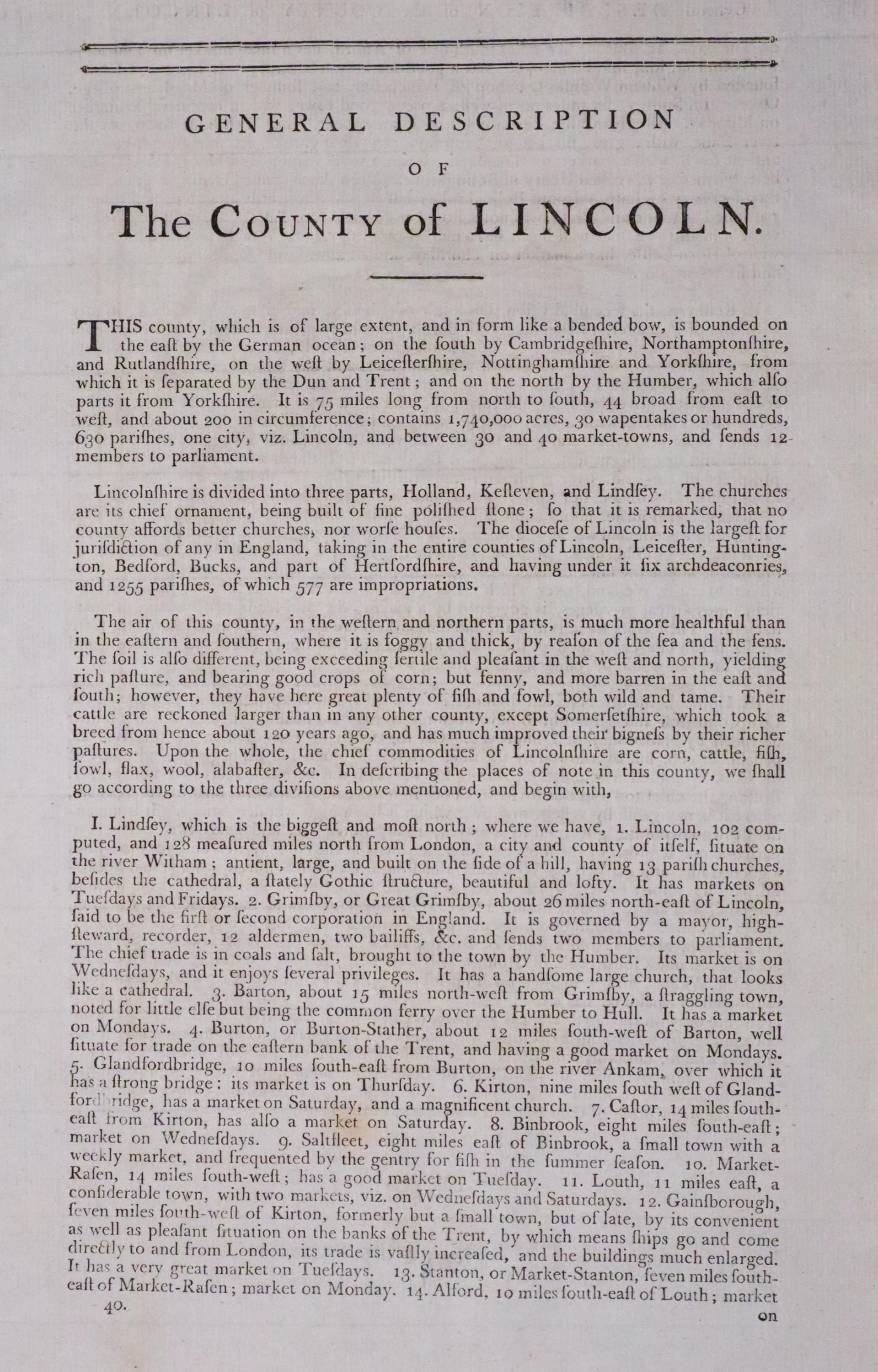 Text for Lincolnshire Thomas Kitchin c.1786