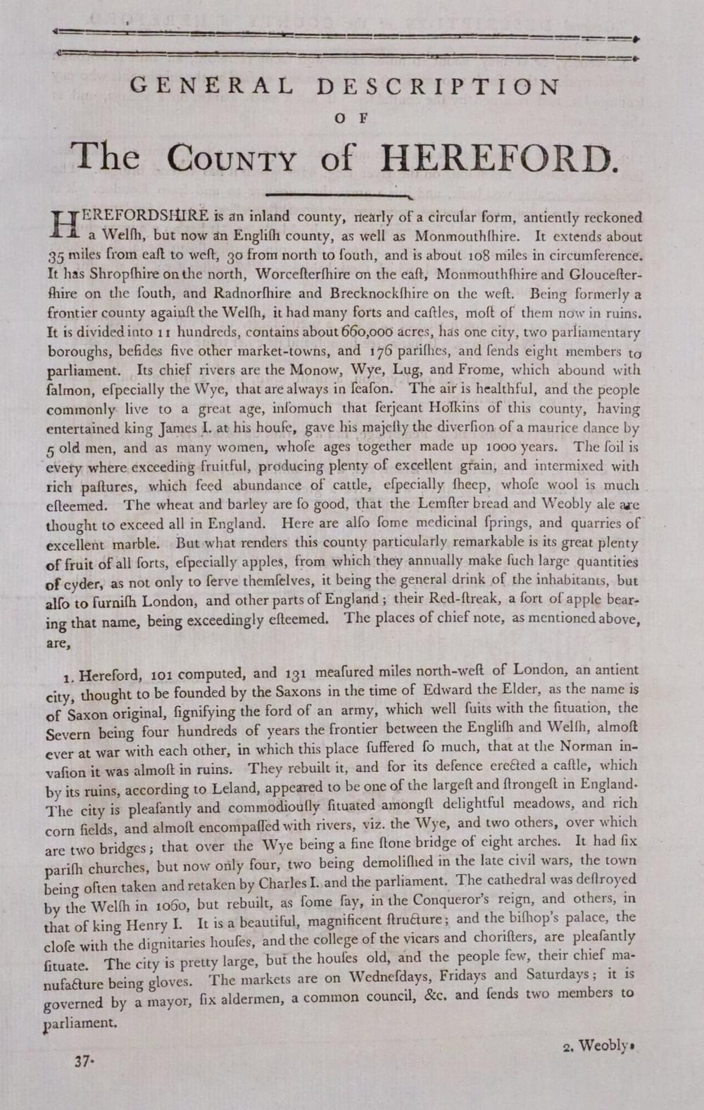 Test for Herefordshire Thomas Kitchin c.1786