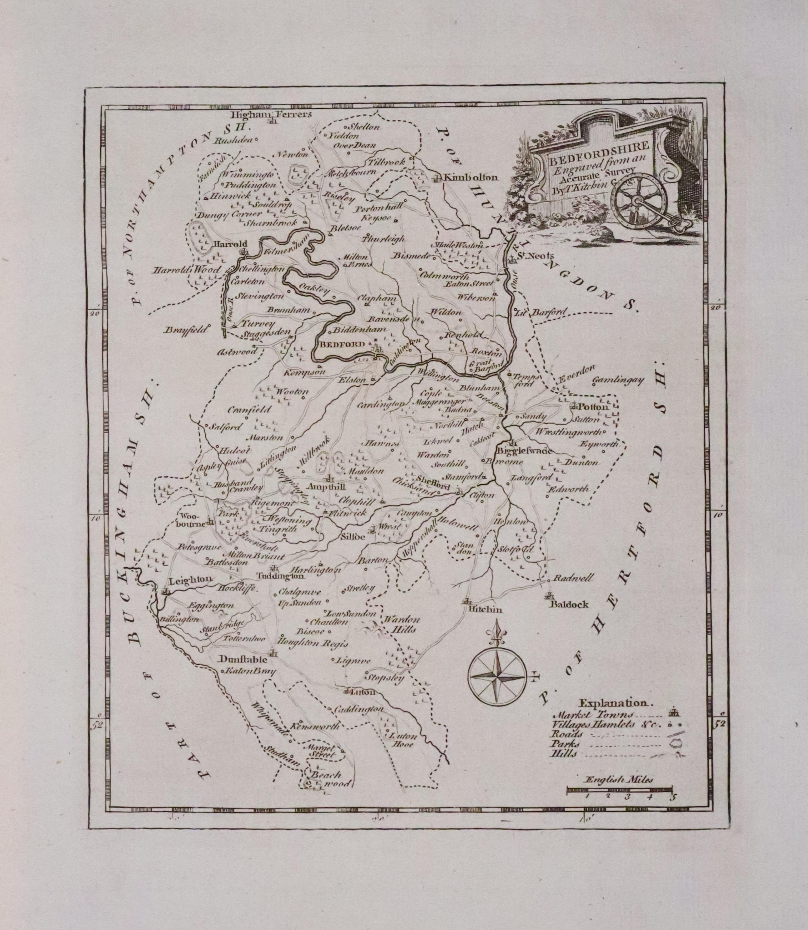 Bedfordshire, Thomas Kitchin c.1786