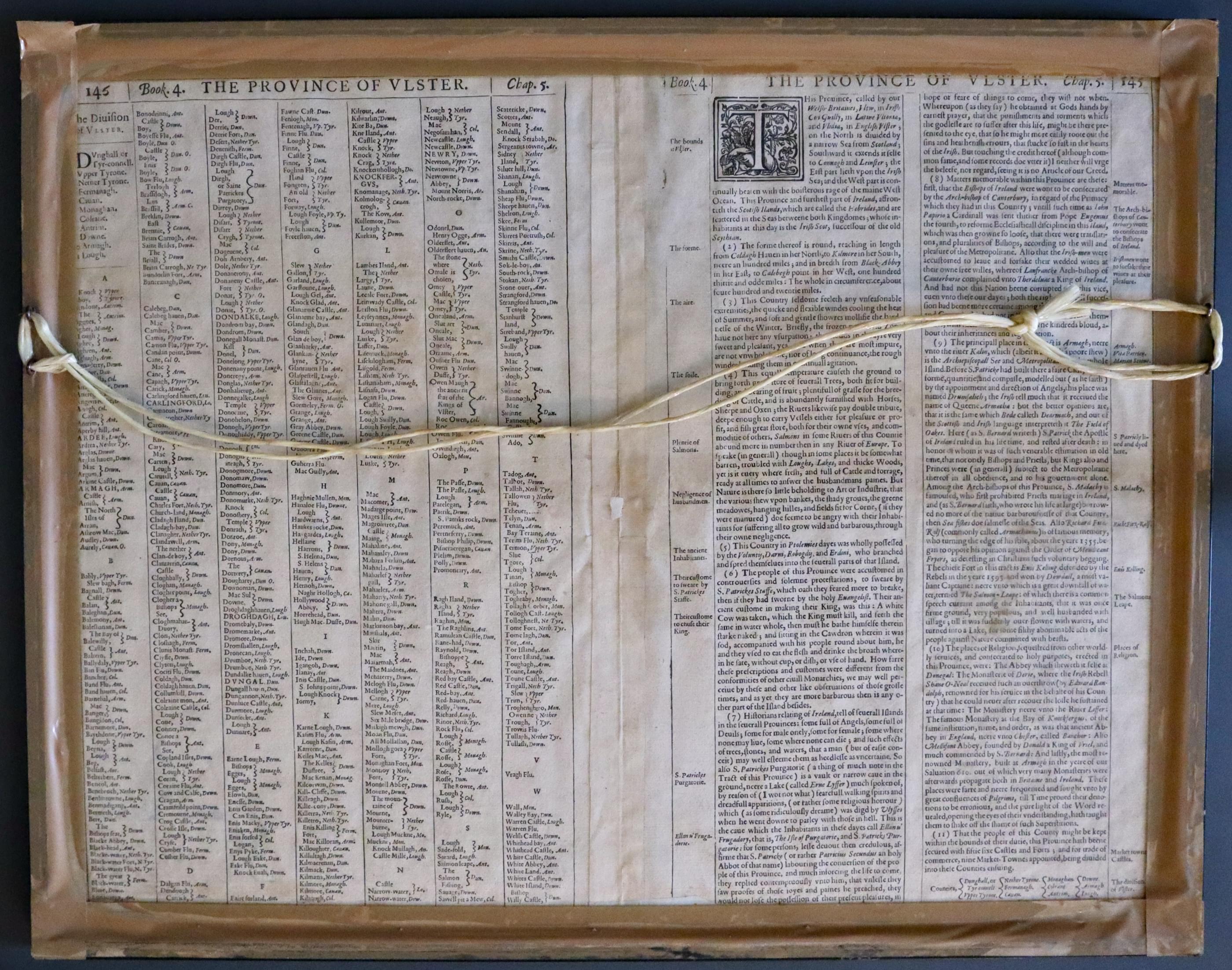 English text for Ulster, Ireland John Speed 1627