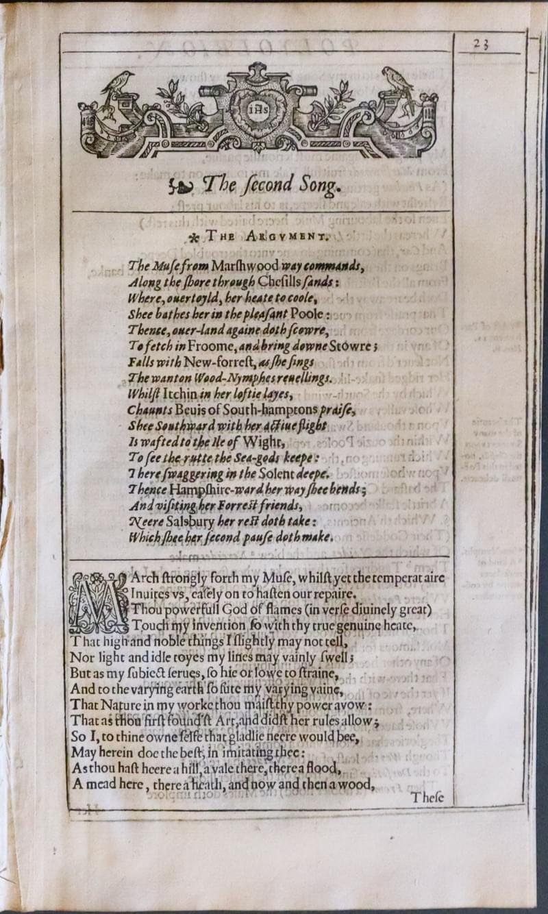 Polyolbion text for Dorsetshire and Hampshire 1612