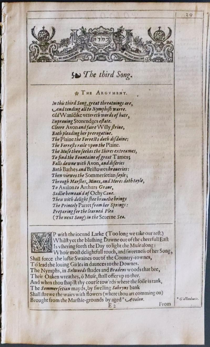 Polyolbion text for Somersetshire and Wiltshire 1612