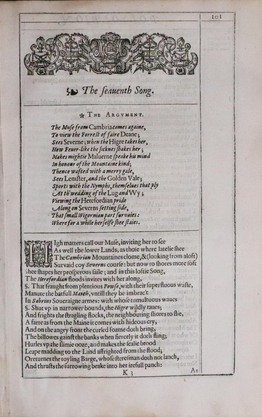 Original text for Herefordshire & Worcestershire. Michael Drayton 1612.
