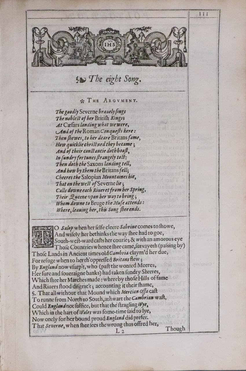Shropshire, Michael Drayton Polyolbion Text 1612