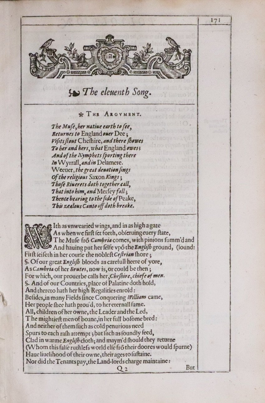 Cheshire, Michael Drayton Polyolbion Text 1612