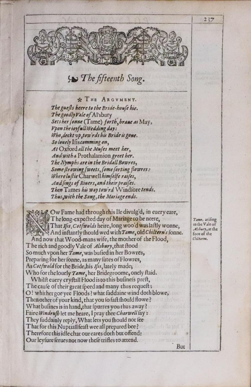 Buckinghamshire, Berkshire and Oxfordshire, Michael Drayton Poly-Olbin Text 1612