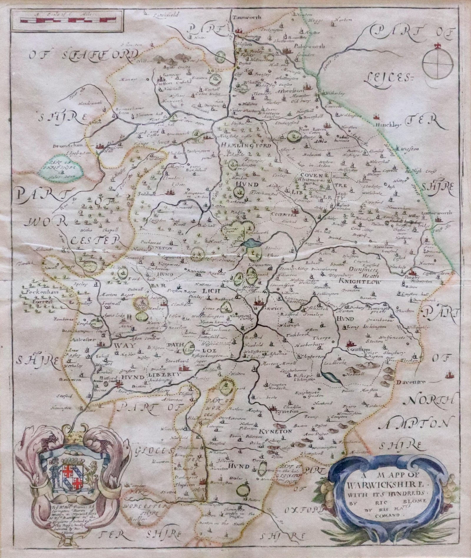 Warwickshire, Richard Blome, 1673