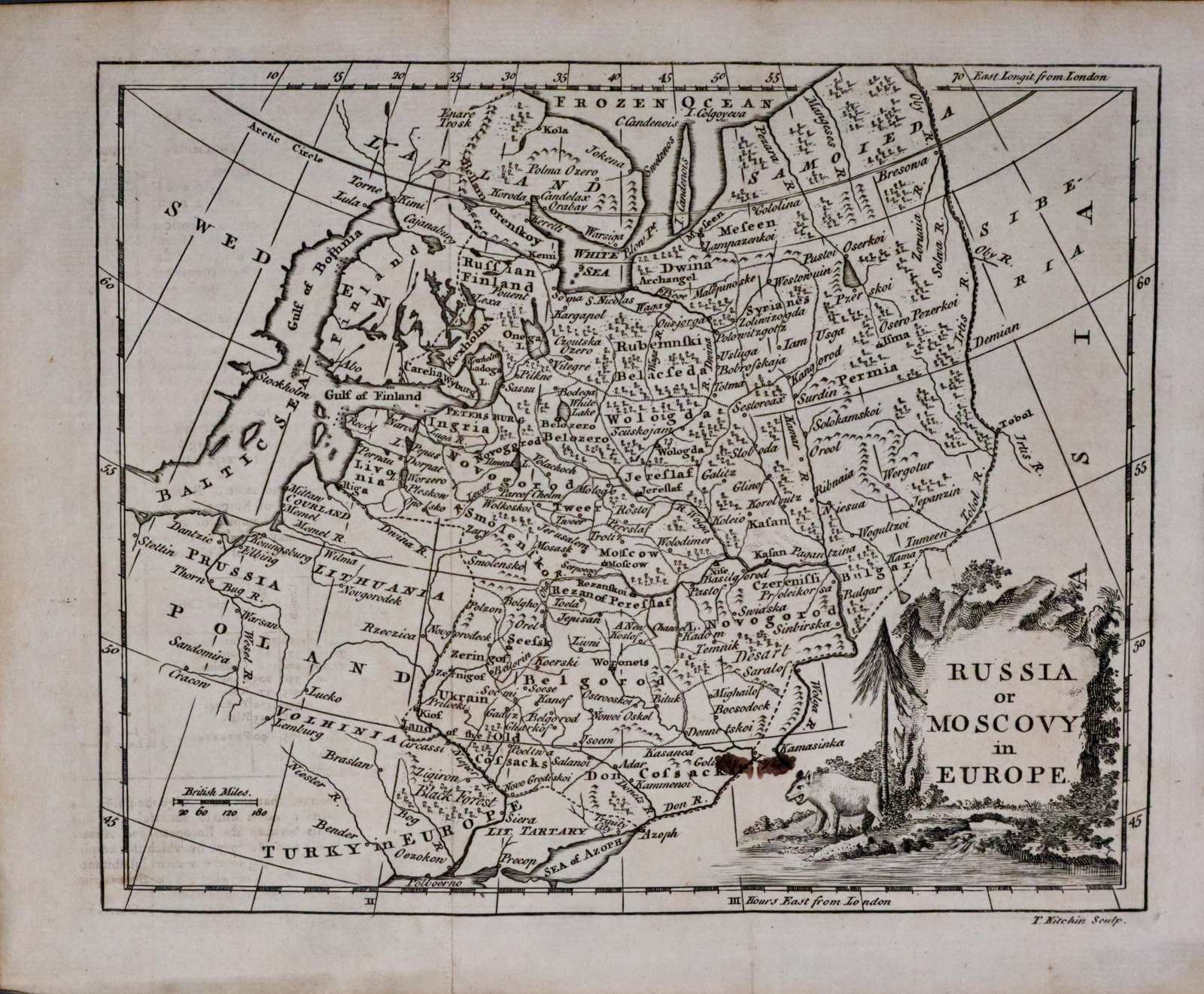 Map of Russia, Thmas Kitchin c.1782