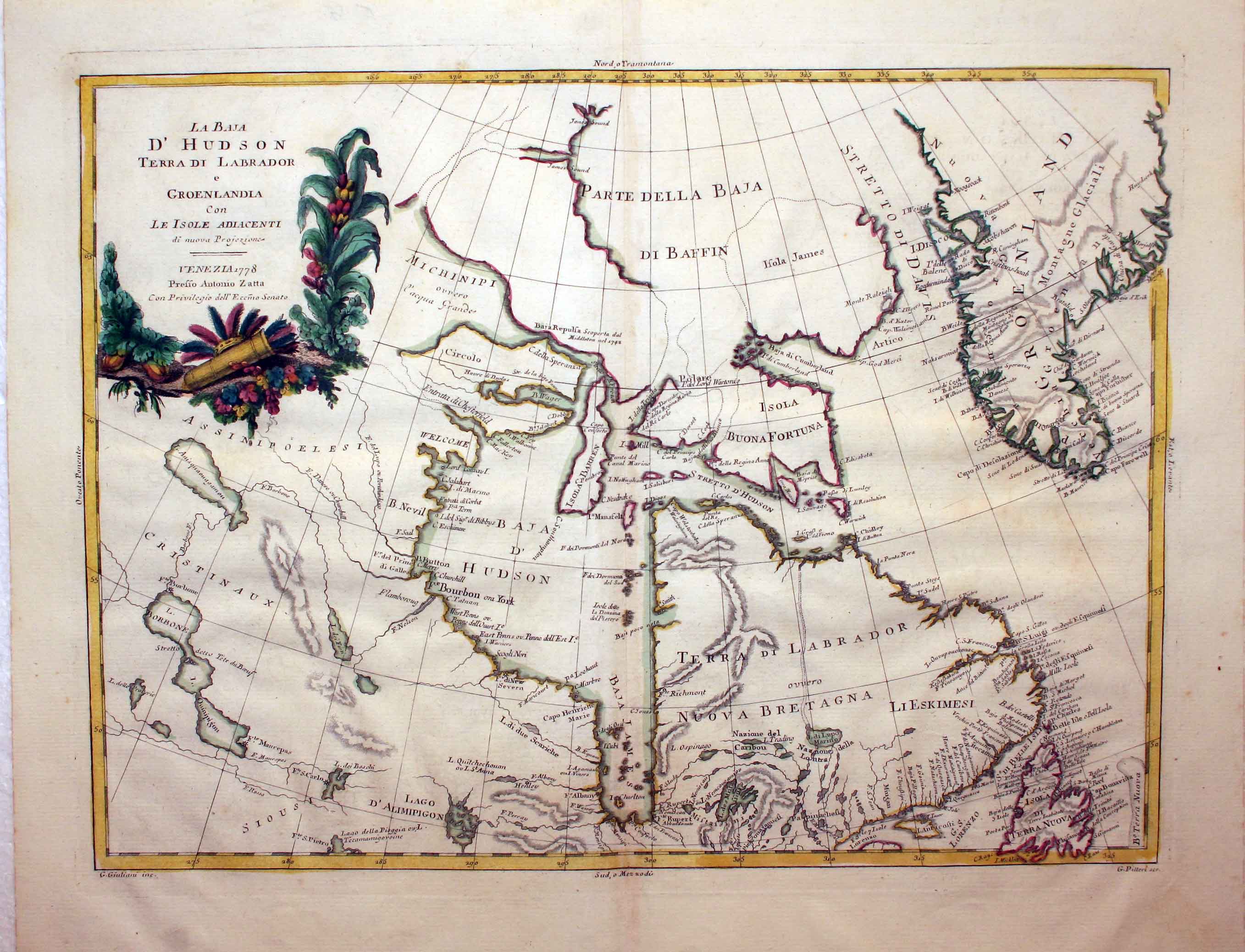 Hudson Bay & Greenland, Antonio Zatta, 1778