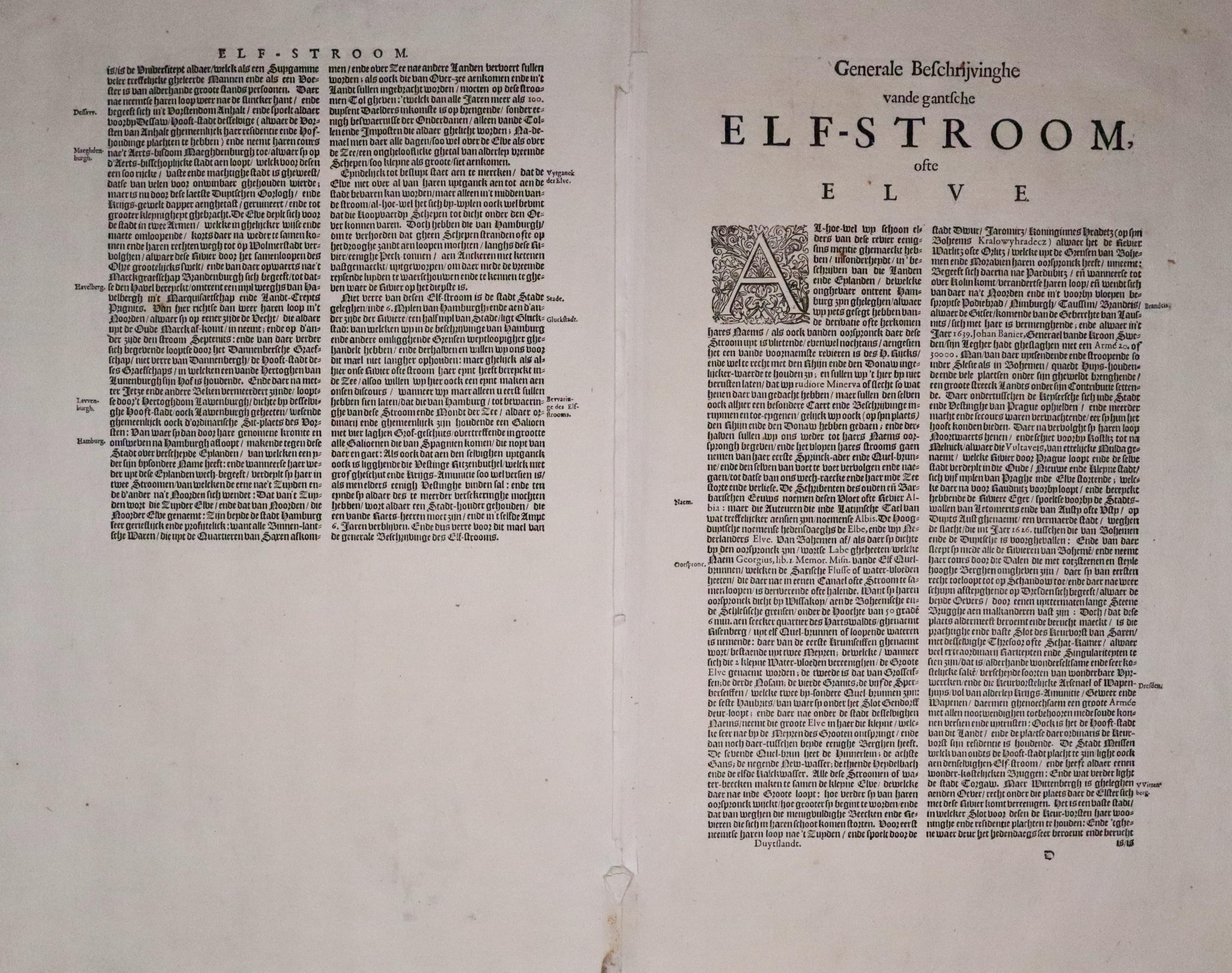 Text for The River Elbe, Jan Jansson 1647