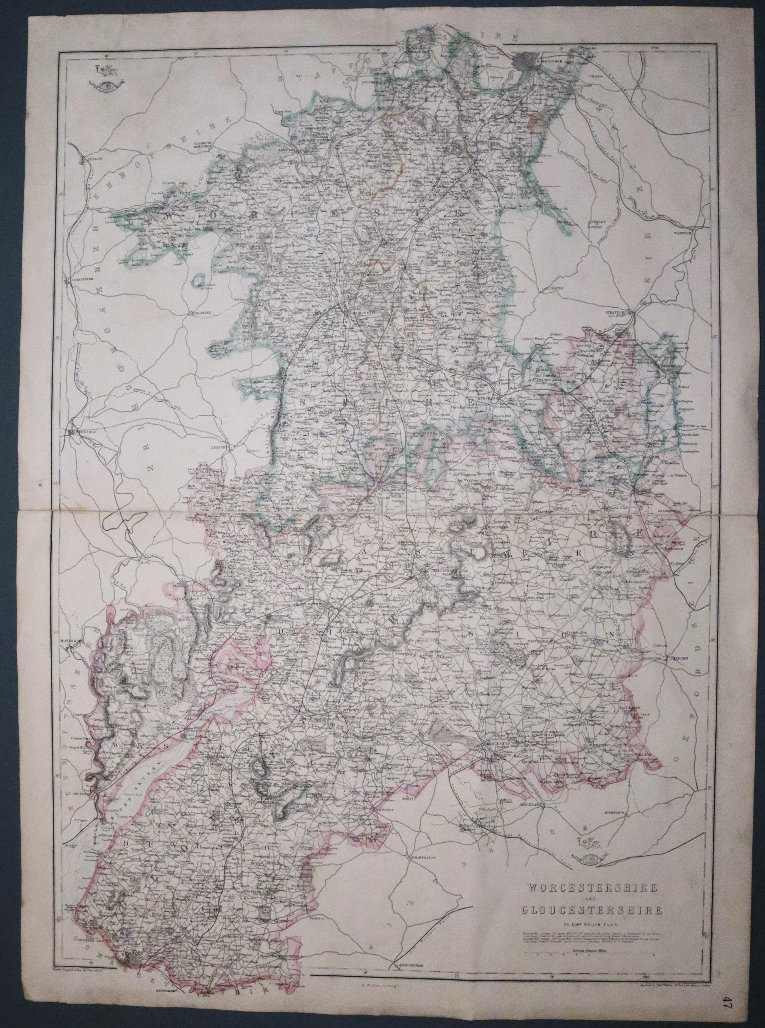 Worcestershire & Gloucestershire, Edward Weller c.1864. Price: 